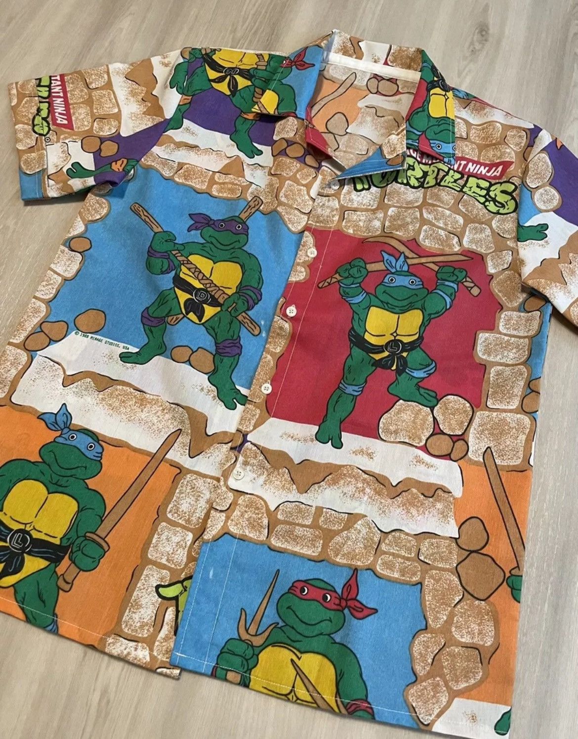 Vintage Vintage Custom Upcycled TMNT Shirt Mens M-L Size US L / EU 52-54 / 3 - 2 Thumbnail