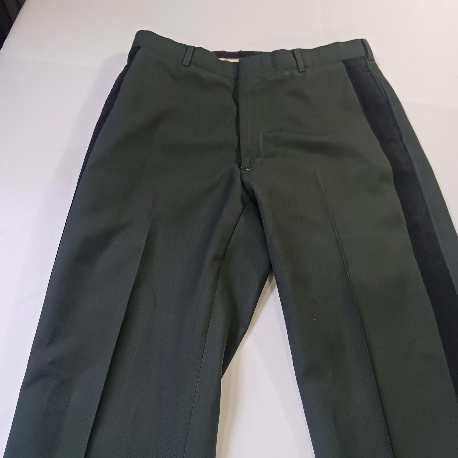 Designer Tennessee Apparel Men 34S Poly/Wool Serge Army Green Trouser Size ONE SIZE - 8 Thumbnail