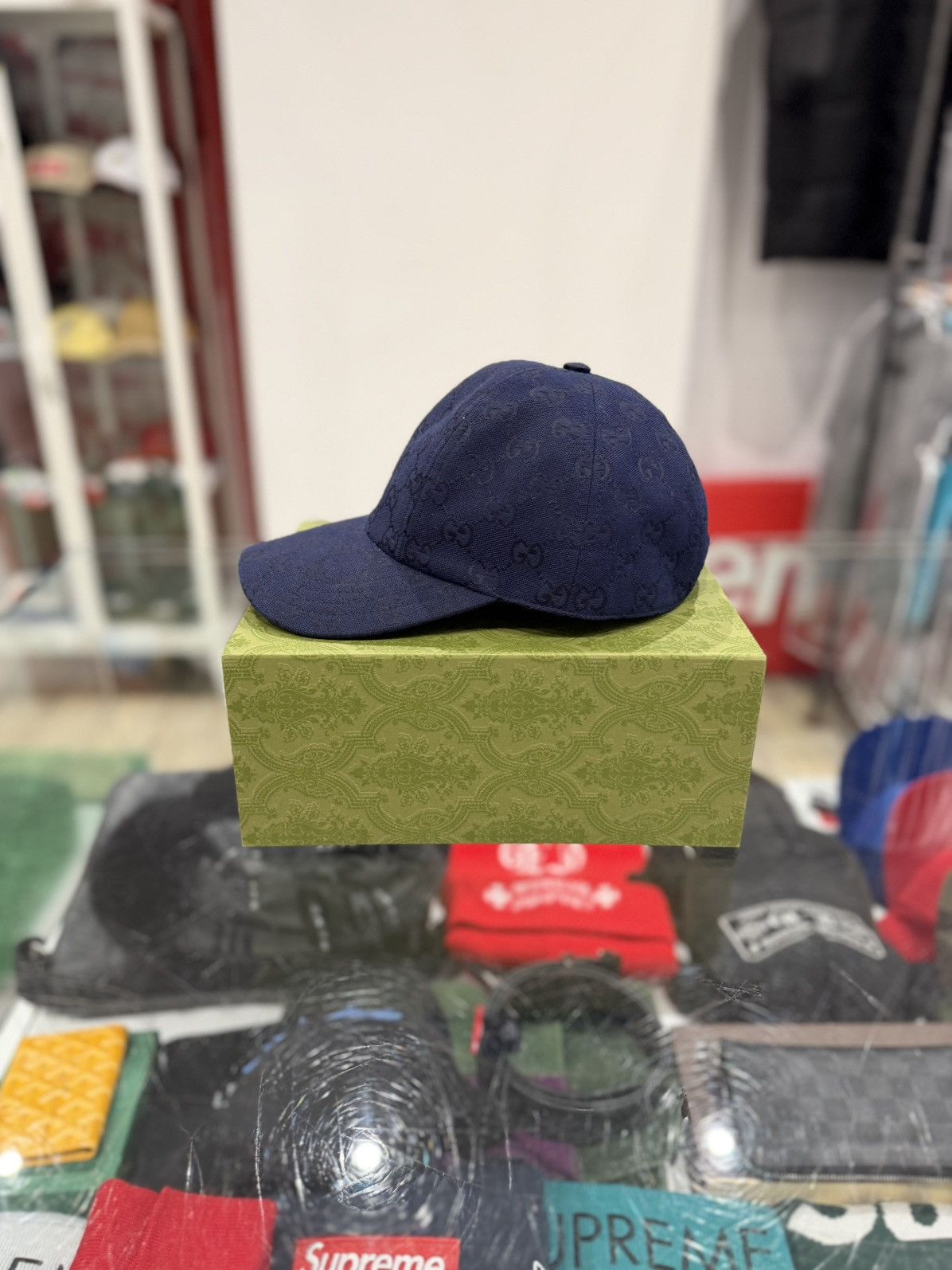 Gucci Gucci GG Canvas baseball hat navy blue Size: L Size ONE SIZE - 4 Thumbnail