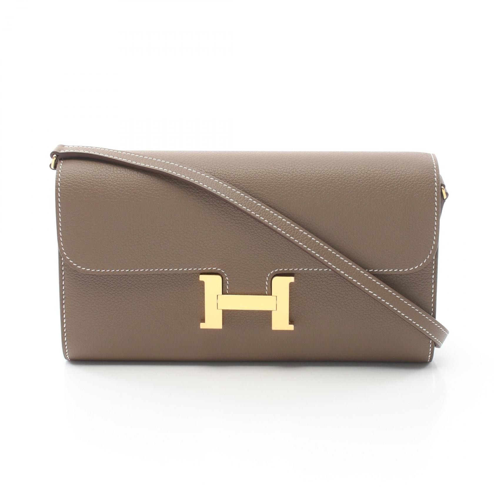 Hermes Hermes Constance Long To Go Evercolor Shoulder Bag Leather Shoulder Bag Stamp W (2024) in Brown, Women's