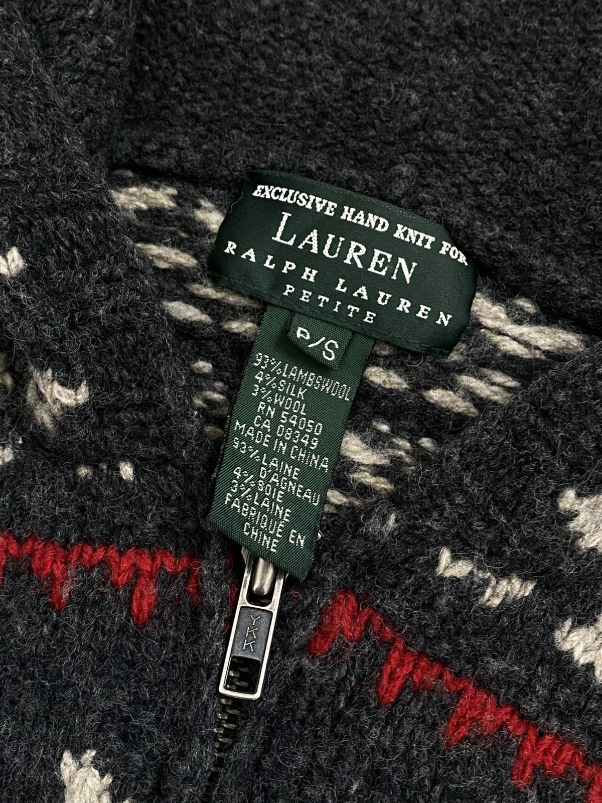 Polo Ralph Lauren × Vintage Vintage Ralph Lauren Wool Hand Knit Reindeer Zip Jacket Size US S / EU 44-46 / 1 - 12 Thumbnail