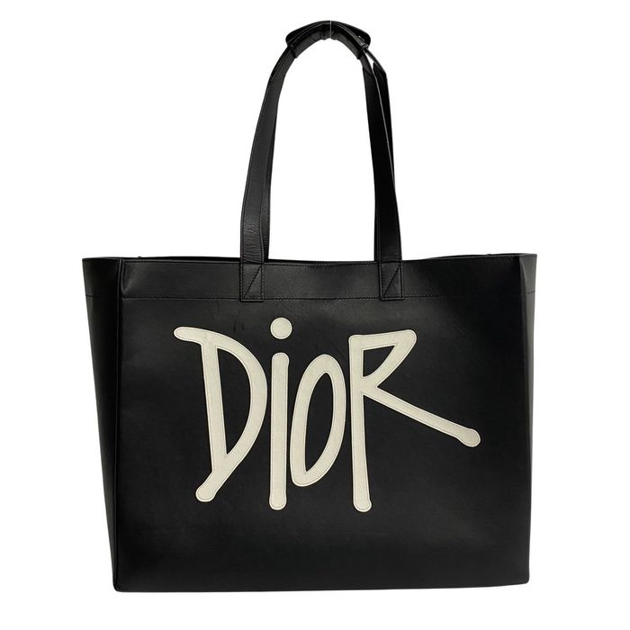 Dior Dior Logo Printed Leather Tote Bag | Grailed