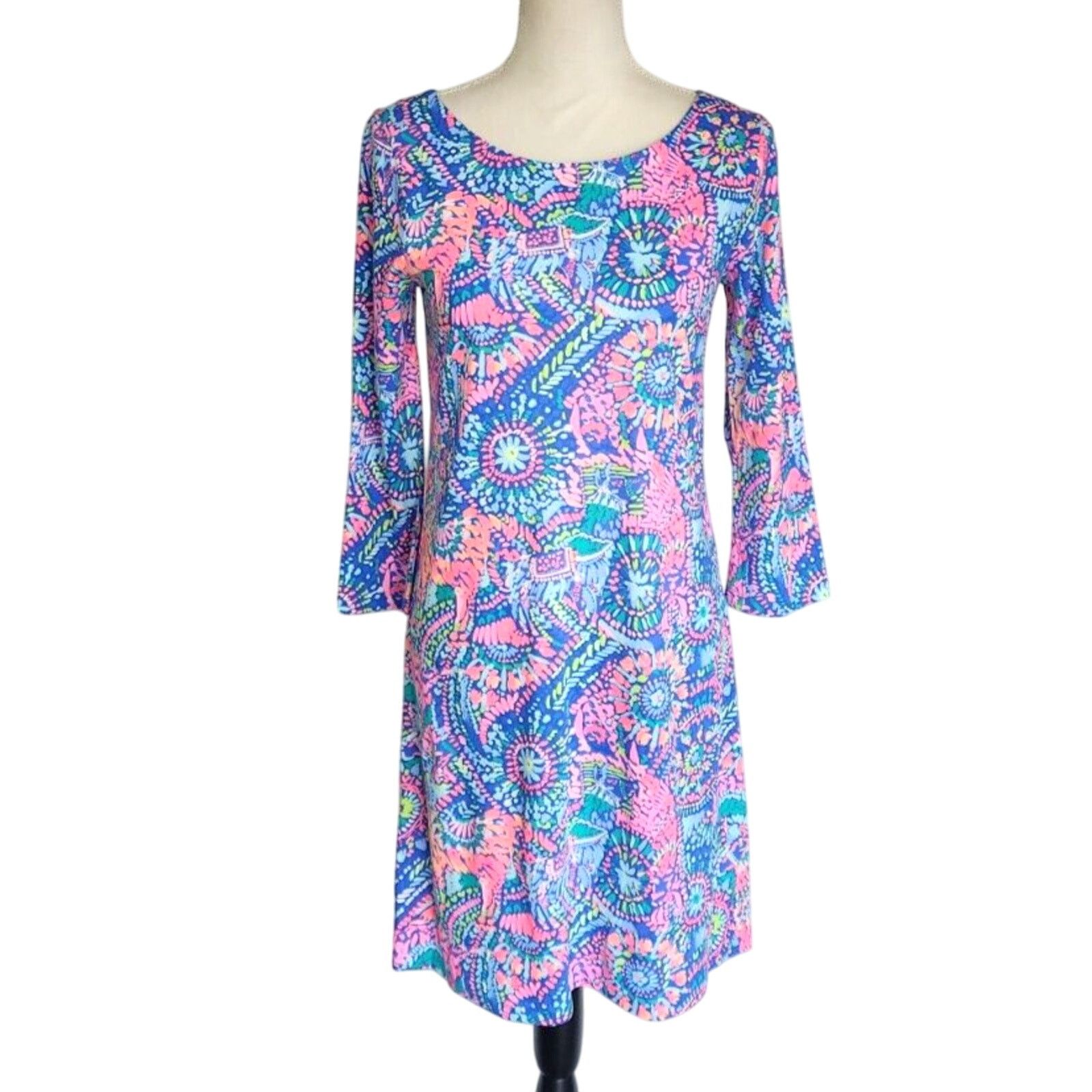 Lilly Pulitzer New Lilly Pulitzer Multi No Prob Llama Bay Shift Dress Small Size S / US 4 / IT 40 - 3 Thumbnail
