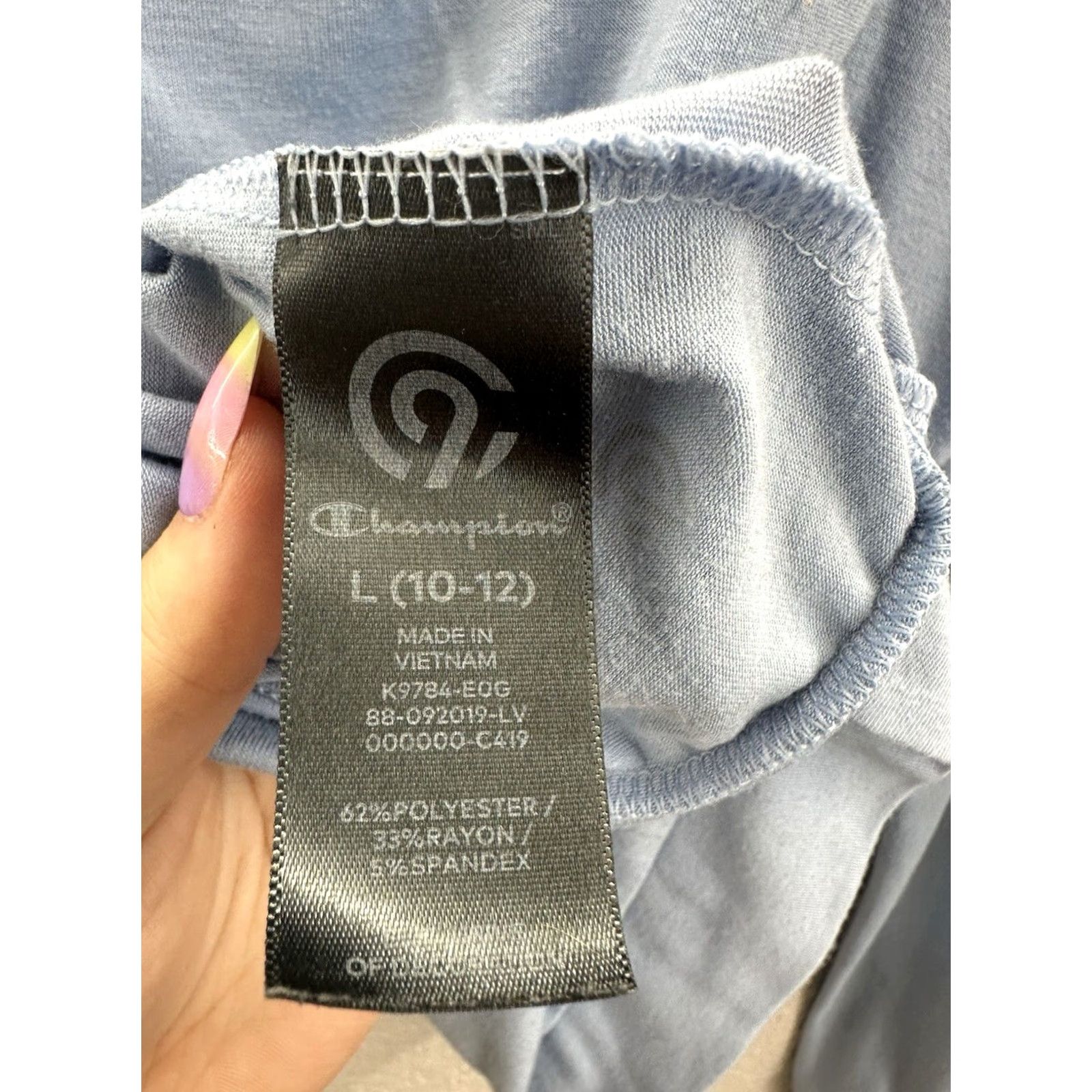 Champion Champion Womens Shirt Blue Long Sleeve Open Back Athletic Size L Blouse Size L / US 10 / IT 46 - 5 Thumbnail