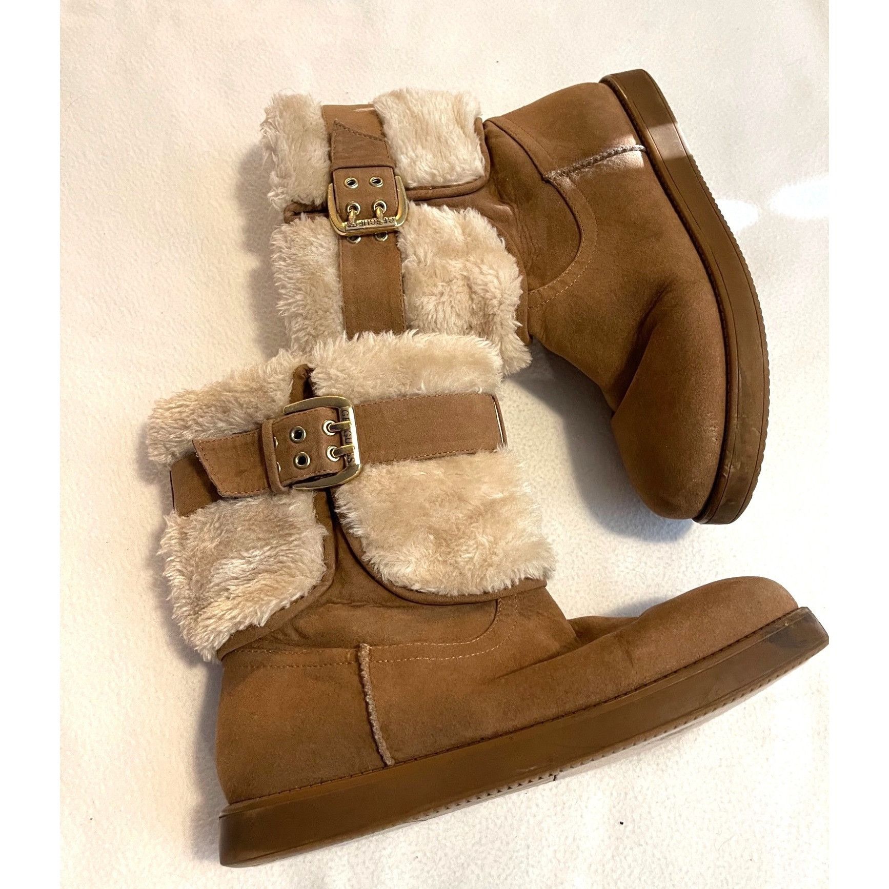 Guess GUESS Size 8 Mid-CALF Sherpa Lined Camel Winter Boot Size US 8 / IT 38 - 1 Thumbnail