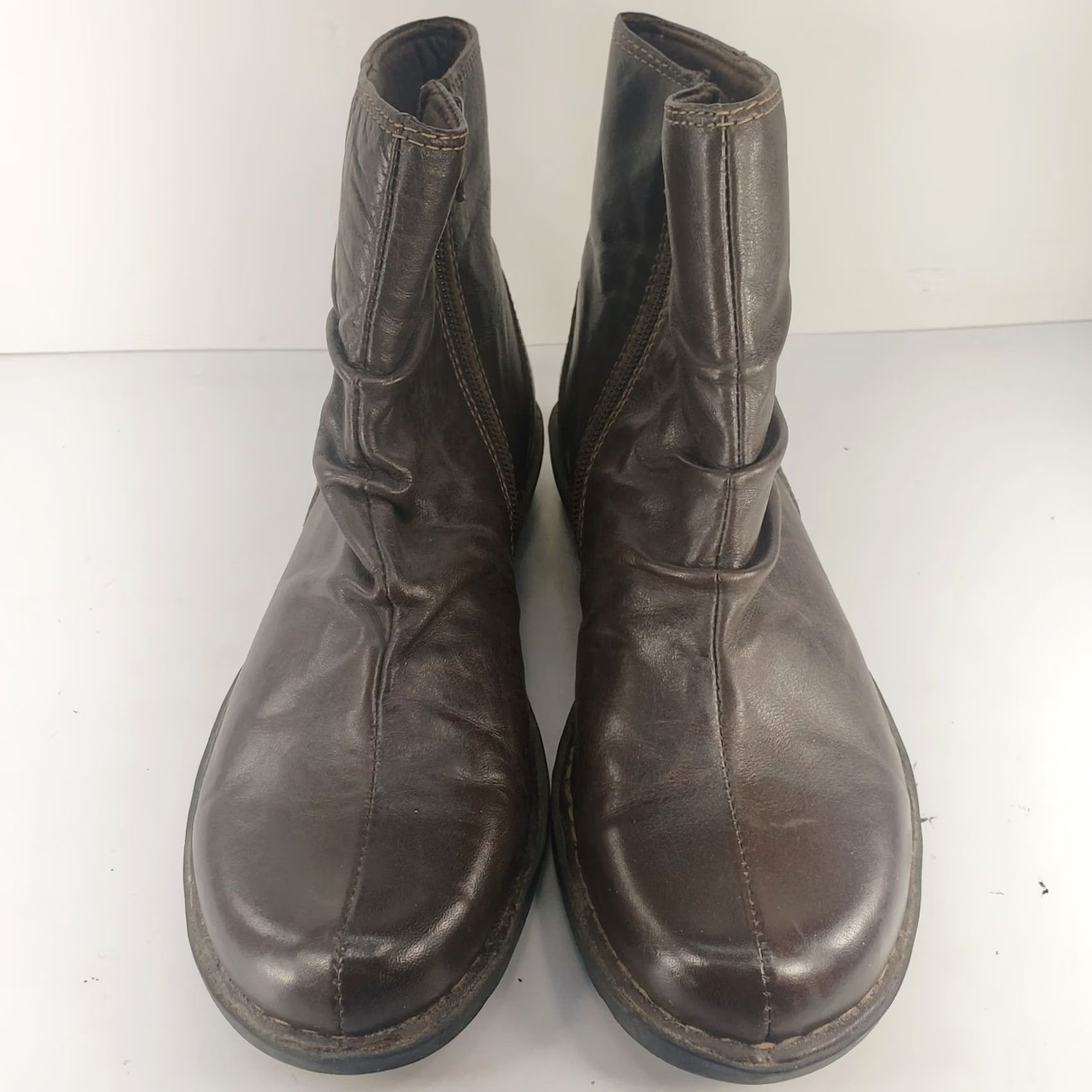 Clarks Clarks Women's Brown Leather Zip Comfort Ankle Boots Sz 8 Style Bootie 83538 Size US 8 / IT 38 - 3 Thumbnail