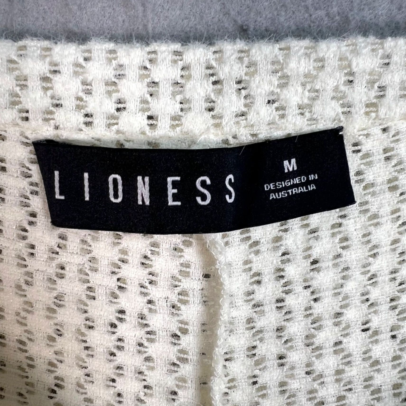 Lioness VINTAGE Lioness Pants Women's Medium Cream Knit Flared Ankle Nylon Blend 30in Waist Size 32" / US 10 / IT 46 - 3 Thumbnail