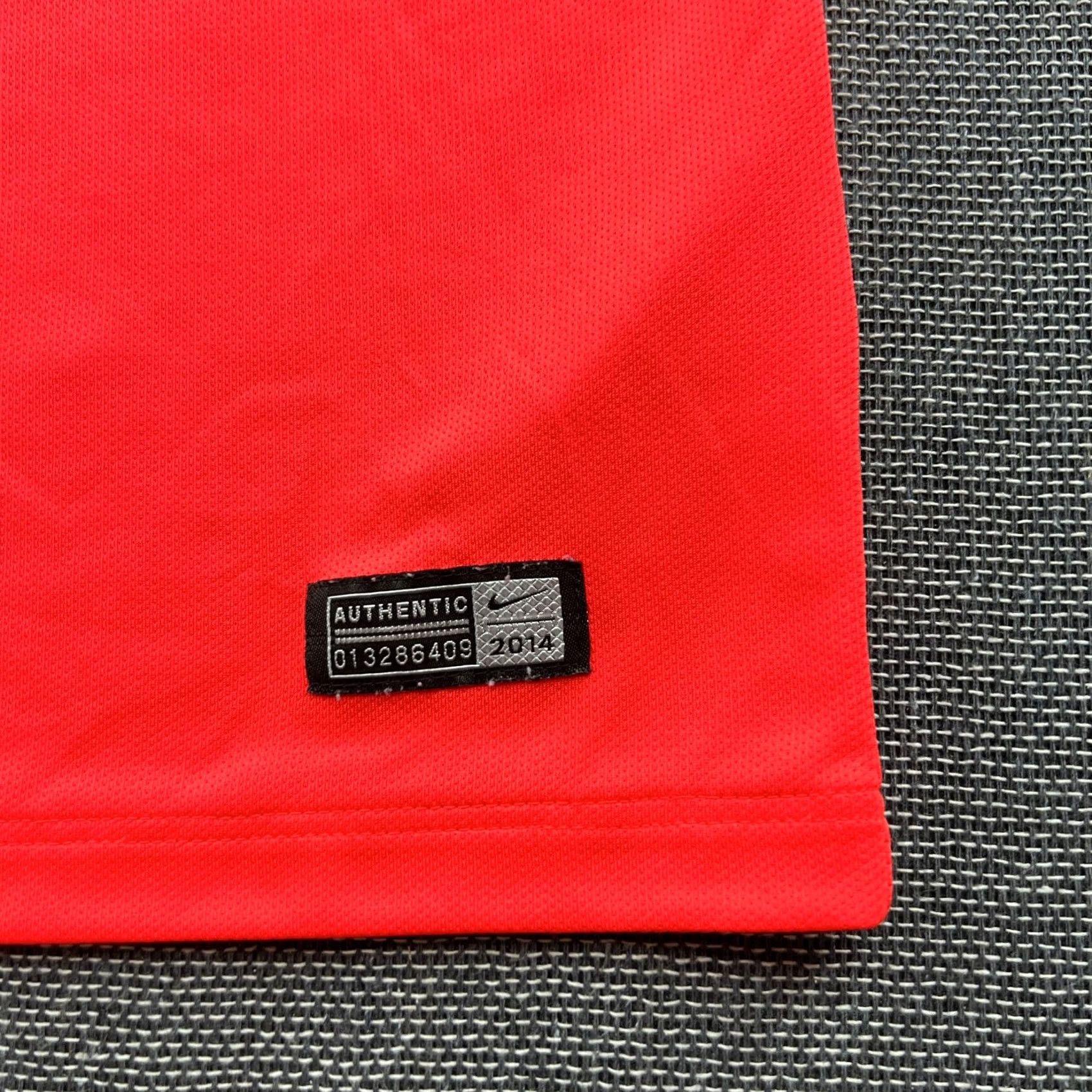 Nike Nike Barcelona 2014 2015 Away Suarez Football Jersey Mens Medium Shirt Orange Short Sleeve Moisture Wicking Quick Dry Sports Football Size US M / EU 48-50 / 2 - 7 Thumbnail