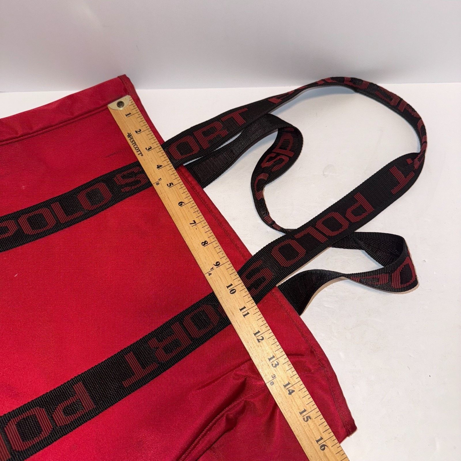 Polo Ralph Lauren Vintage Red POLO Sport RALPH LAUREN Tote Bag 90s Y2K 2000 Size ONE SIZE - 14 Thumbnail