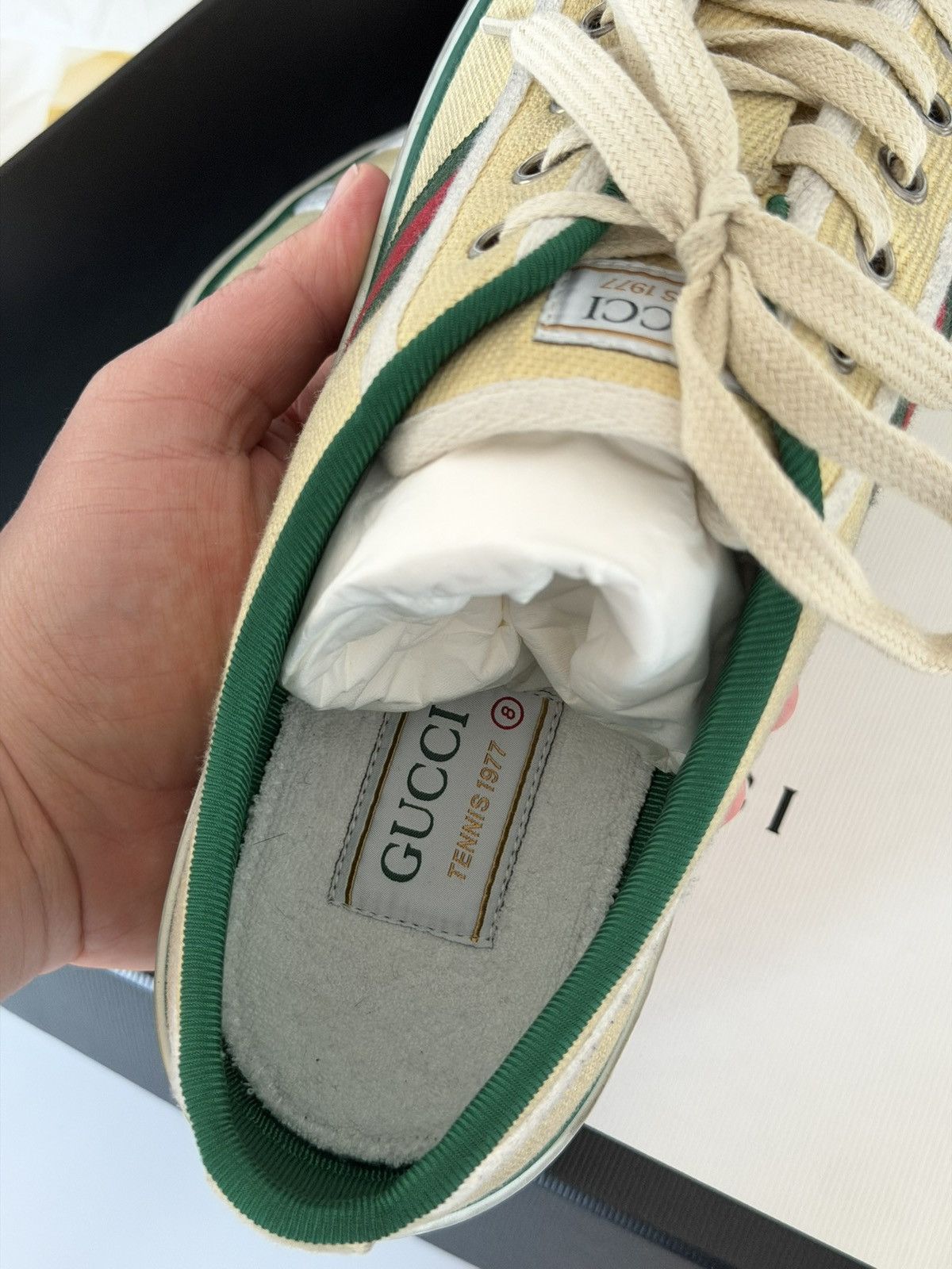 Gucci GUCCI Tennis 1977 distressed GG Canvas Web Mens Size 8 Size US 8 / EU 41 - 11 Thumbnail