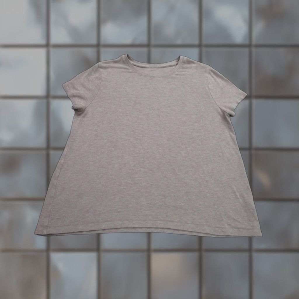 Vintage A New Day Shirt Womens Large Beige Short Sleeve Crewneck Rayon Blend Stretch Size L / US 10 / IT 46 - 1 Thumbnail