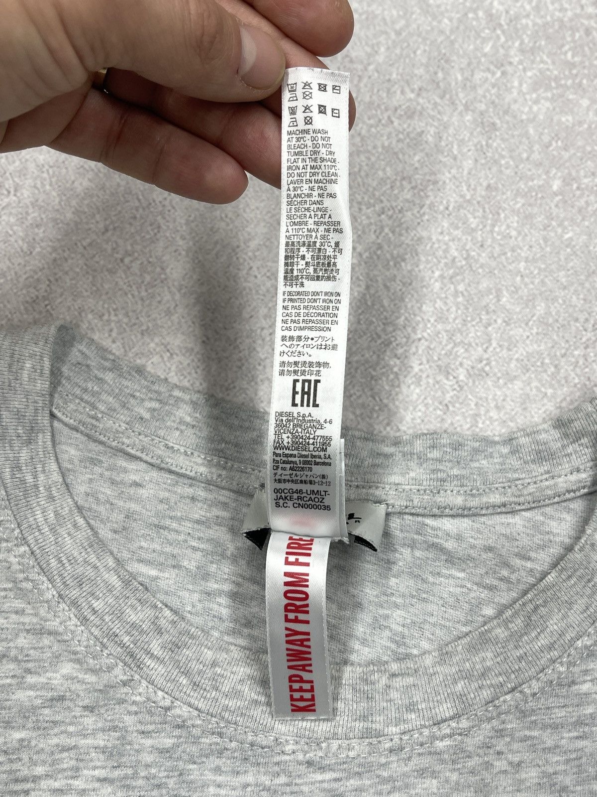 Diesel × Diesel Black Gold Mens Diesel Basic T Shirt Grey Size L Size US L / EU 52-54 / 3 - 7 Thumbnail