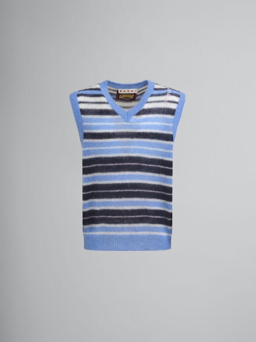 Marni o1f1d3z0326 Striped Brushed Mohair Vest in Multicolor Size US XL / EU 56 / 4 - 1 Thumbnail