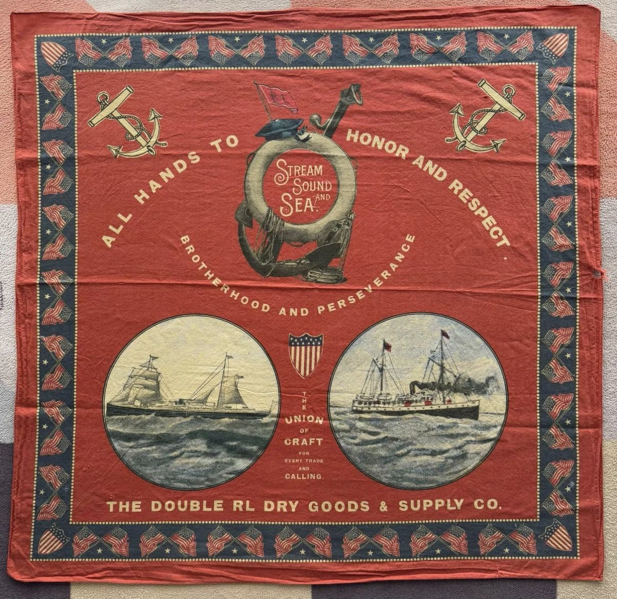 RRL Ralph Lauren RRL Ralph Lauren Double RL Nautical Large Bandana K22 Size ONE SIZE - 1 Thumbnail