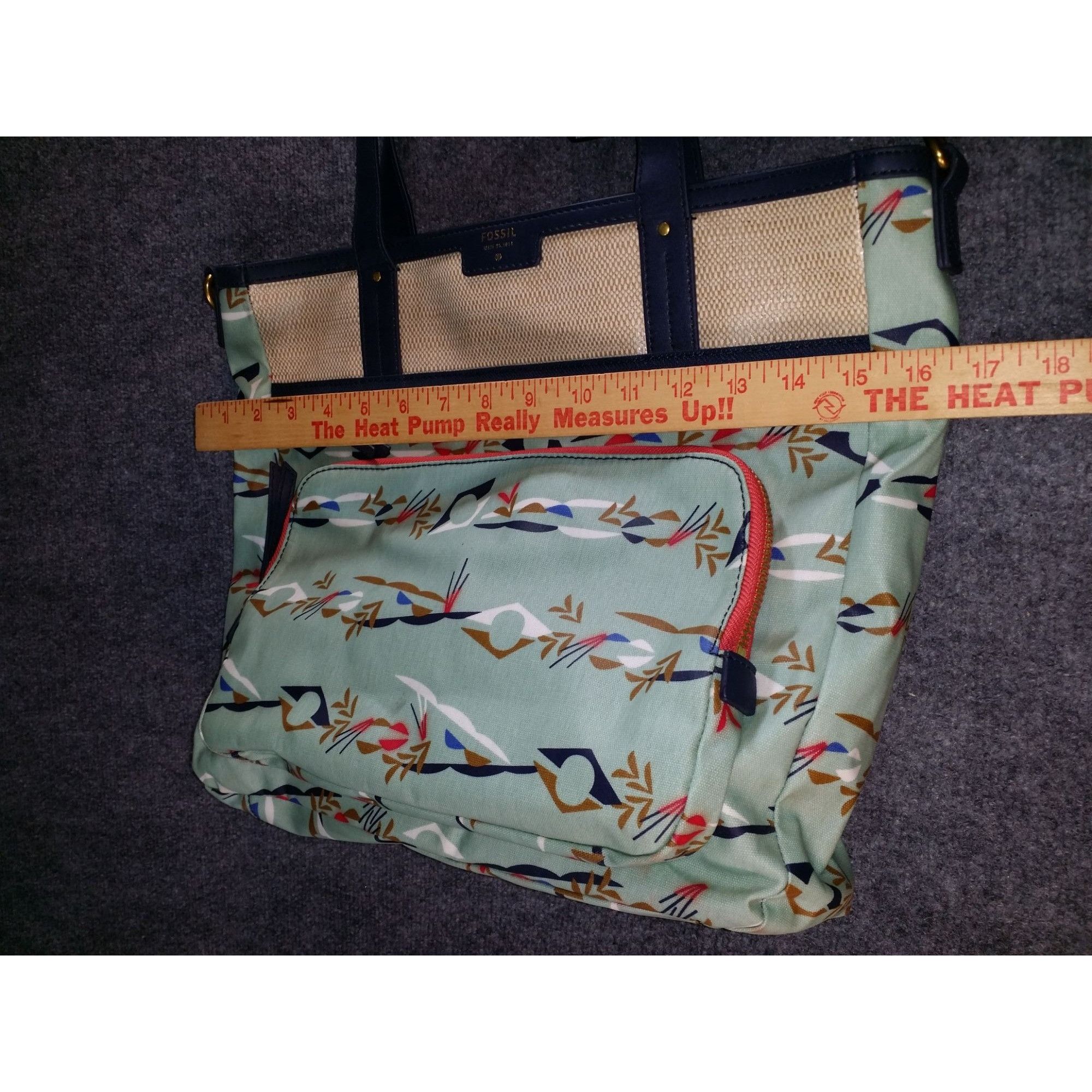 Fossil Fossil Shoulder Bag Women Mint Green Graphic Print Large Eve Size ONE SIZE - 7 Thumbnail