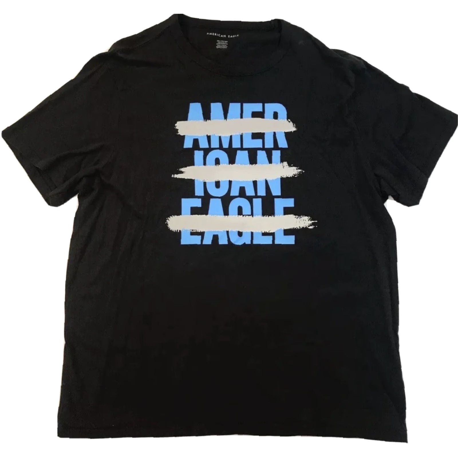 American Eagle Outfitters American Eagle Outfitters T Shirt Mens XXL Black Single Stitch Spell Out Logo Size US XXL / EU 58 / 5 - 6 Thumbnail