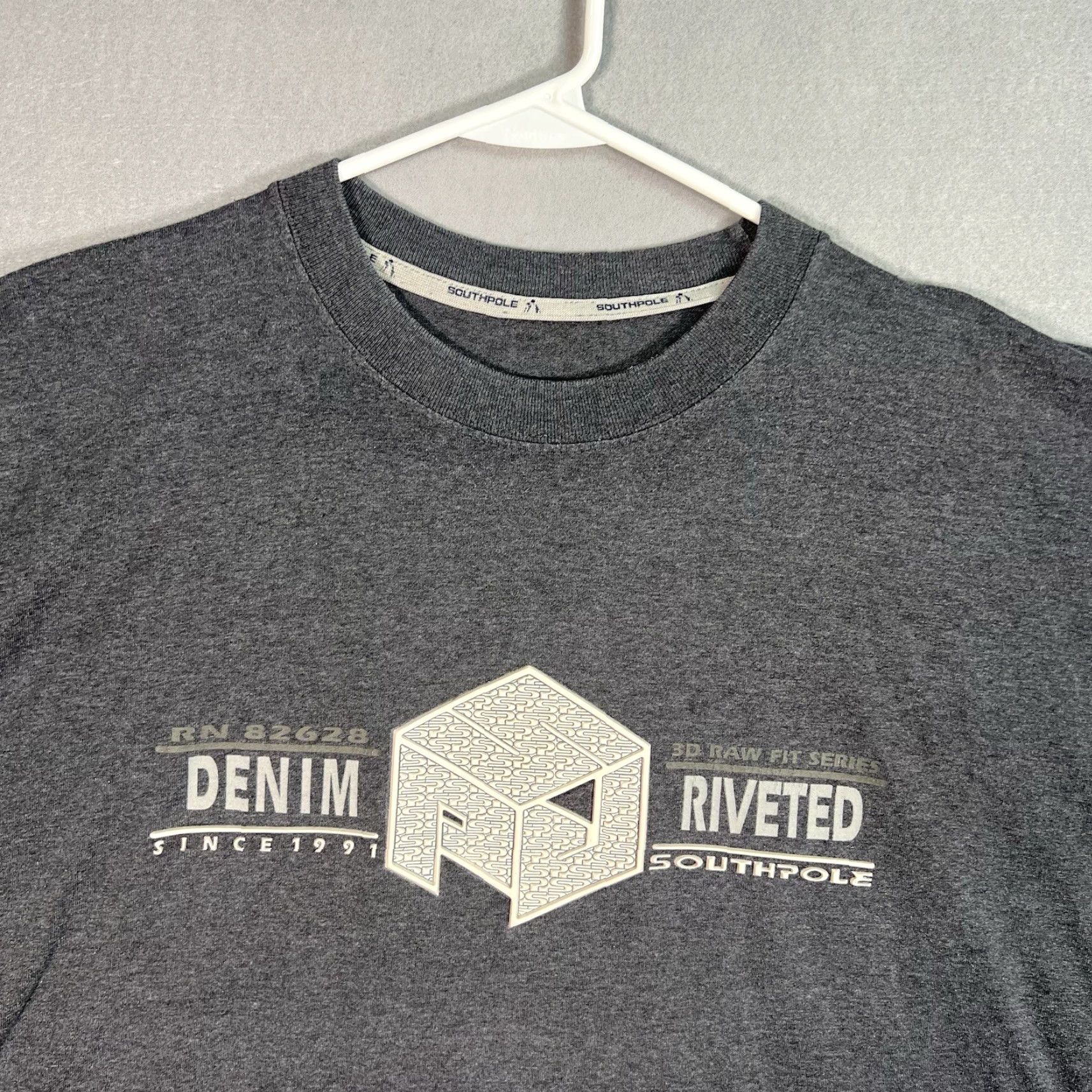 Southpole VINTAGE Southpole Denim Riveted Shirt Adult 2XL Gray Mens T Shirt 2000s Graphic Cotton Sportswear/Beach Size US XXL / EU 58 / 5 - 4 Thumbnail