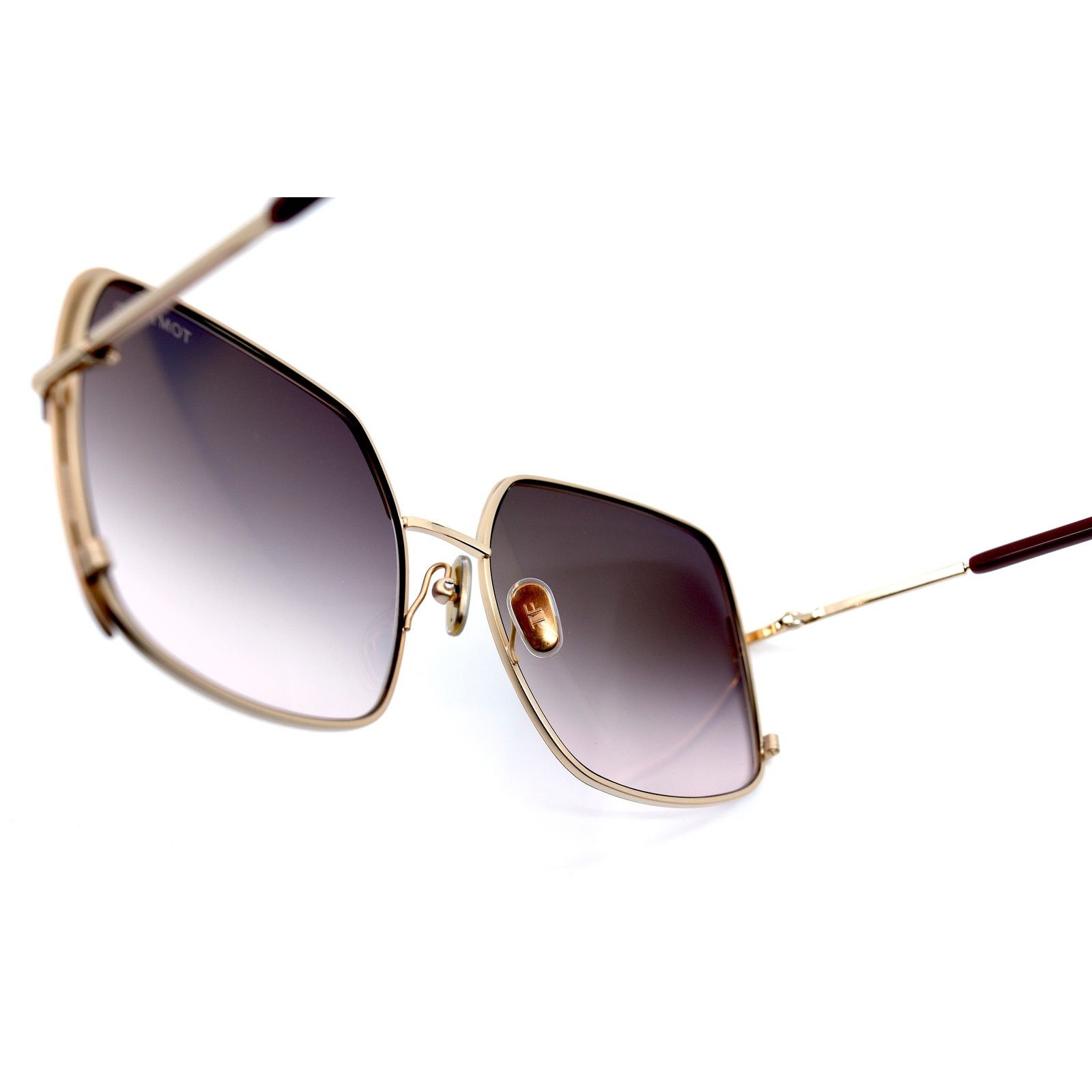 Tom Ford TOM FORD RAPHAELA TF1006 69W GOLD BURGUNDY SMOKE SUNGLASSES Size ONE SIZE - 10 Thumbnail