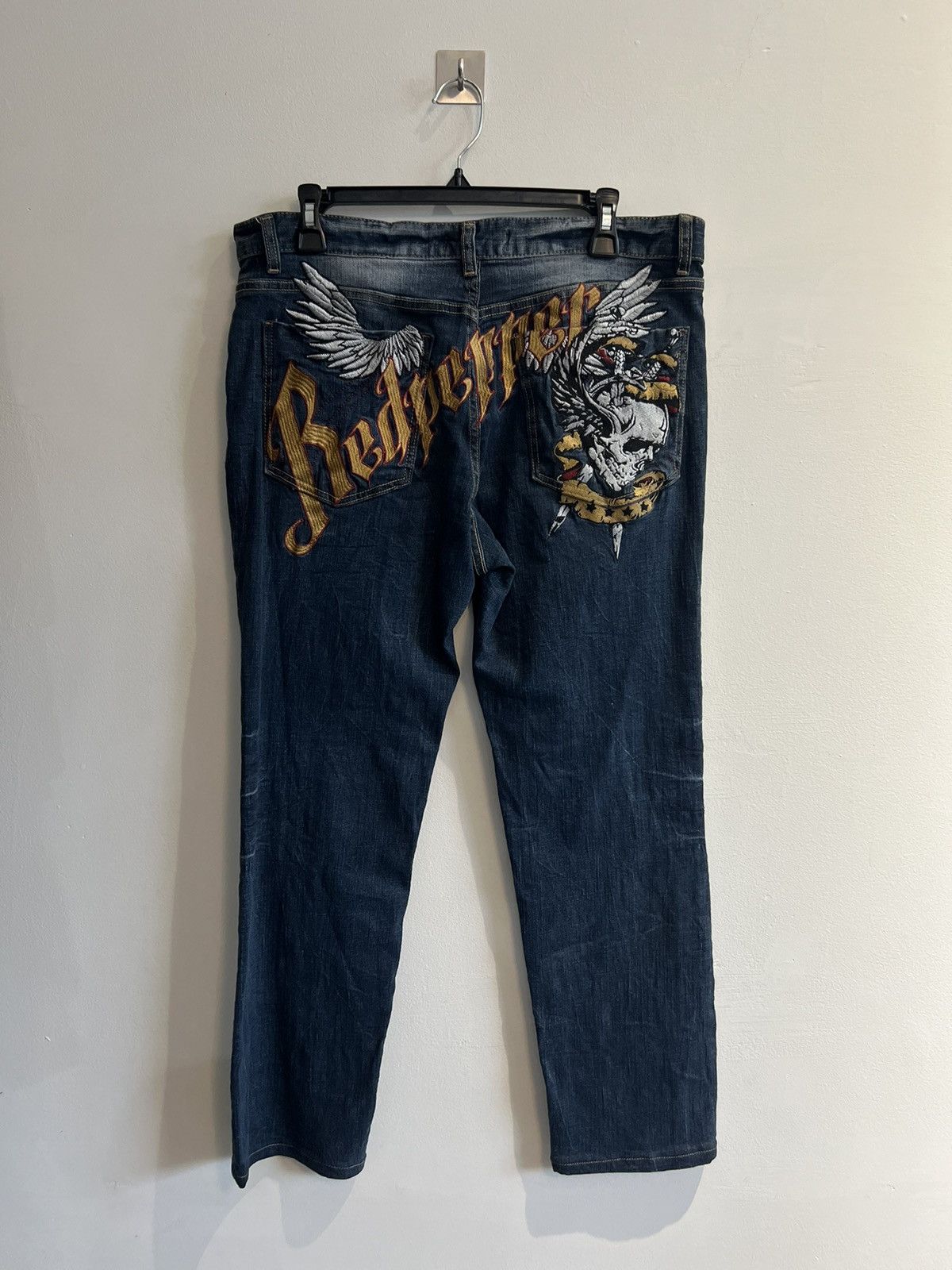 Japanese Brand 90’s RED PEPPER RARE BIG LOGO Y2K JEANS SKULL LOGO Size US 32 / EU 48 - 1 Thumbnail