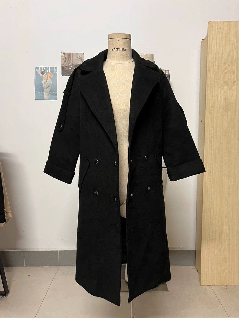 Givenchy vintage givenchy black wool coat with large collar-2508 Size US M / EU 48-50 / 2 - 1 Thumbnail