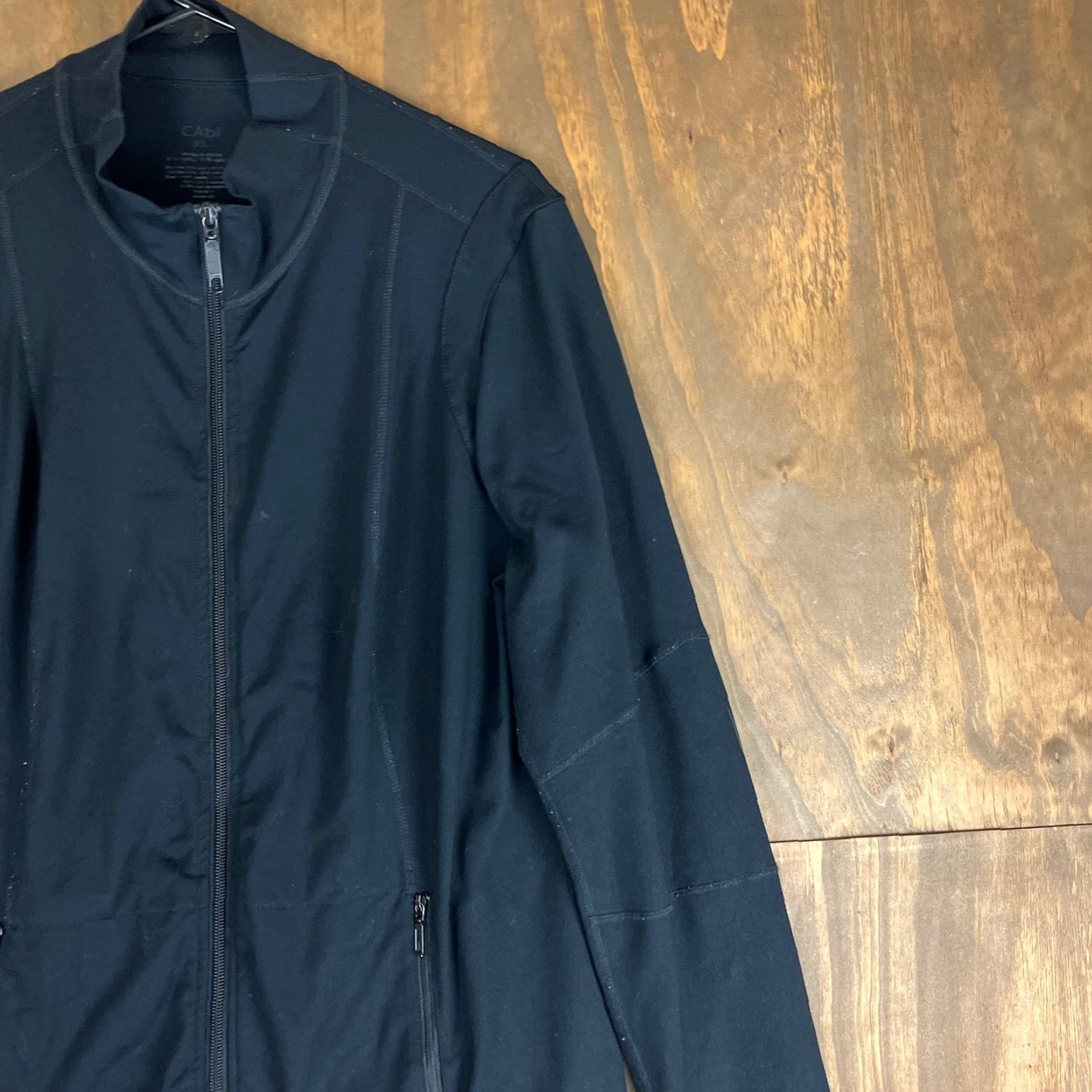Vintage Cabi Womens Jacket Black Tech Athletic Full Zip Front Pockets Stretch XLarge XL Womens Jacket Black Tech Athletic Full Zip Pockets Stretch XLarge Size XL / US 12-14 / IT 48-50 - 5 Thumbnail