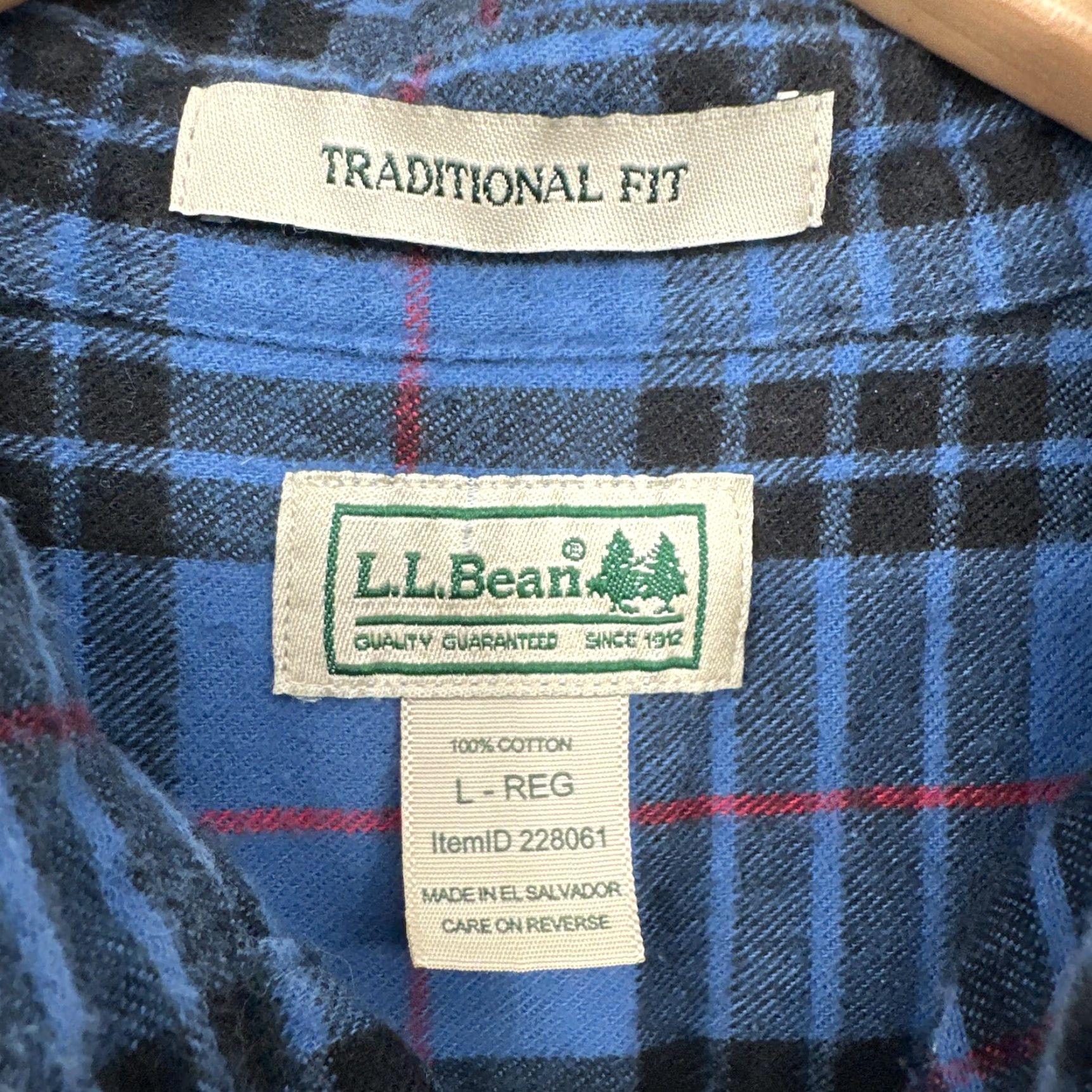 Vintage LL Bean Shirt Mens Large Blue Plaid Flannel Traditional Fit Button Front Lot 2 Size US L / EU 52-54 / 3 - 5 Thumbnail