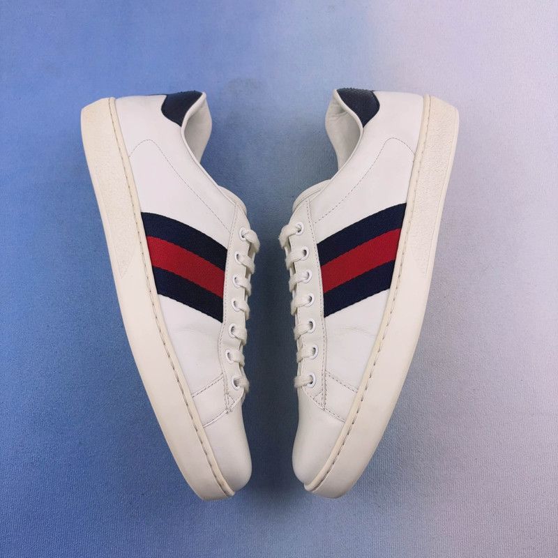 Gucci Gucci ACE White Leather Low-Top Sneakers - Size US 9.5 / EU 42-43 - 6 Thumbnail