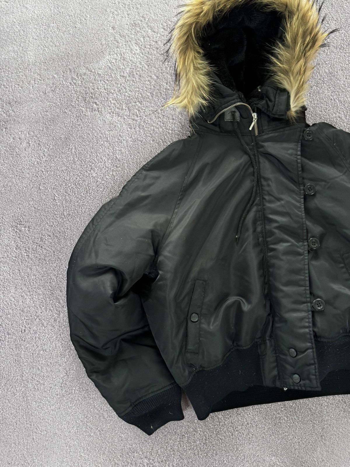 Ecko Unltd. Vintage Ecko Fur Hood Down Bomber Jacket Size L / US 10 / IT 46 - 4 Thumbnail