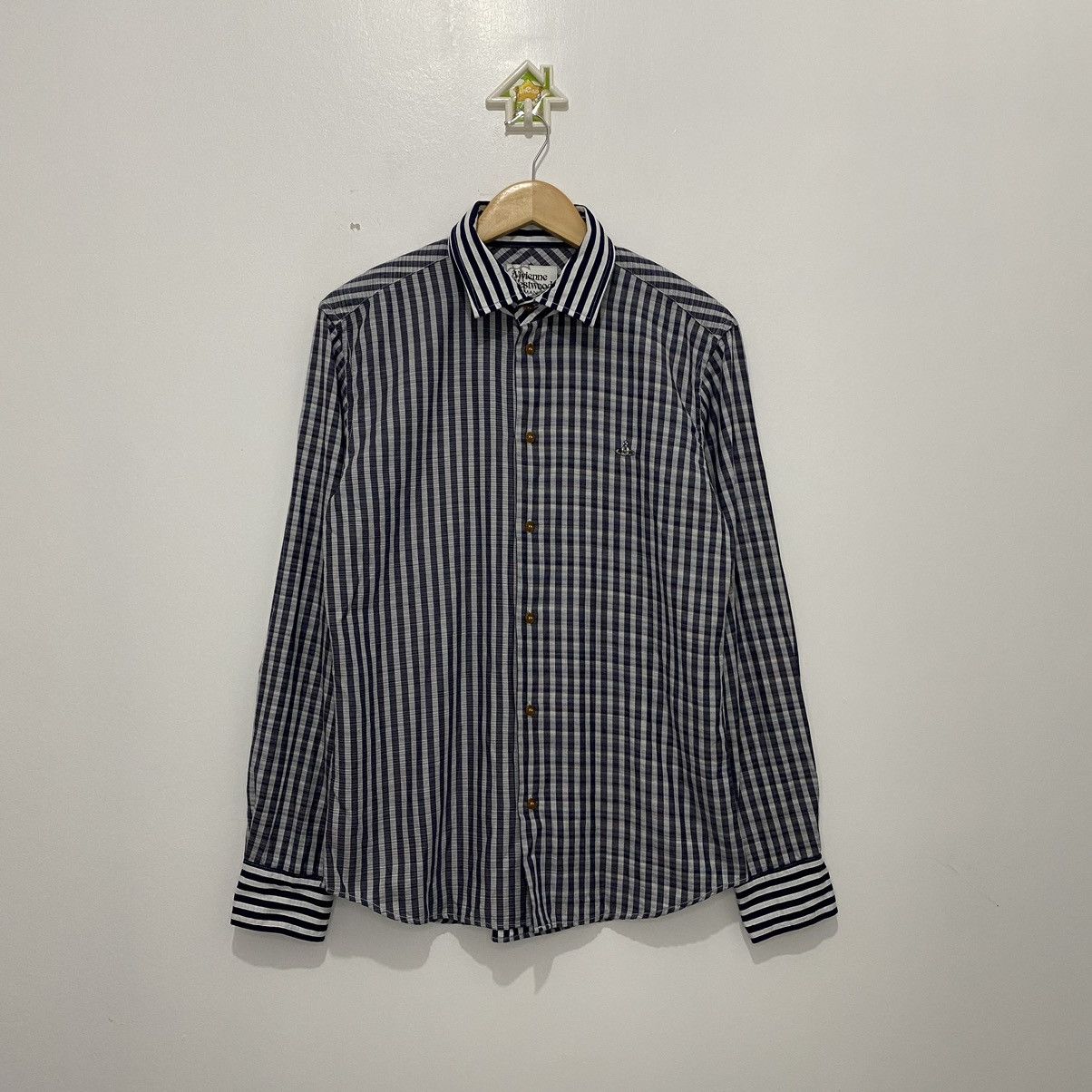 image of Vivienne Westwood Man Button Up Shirt in Plaid, Men's (Size Medium)