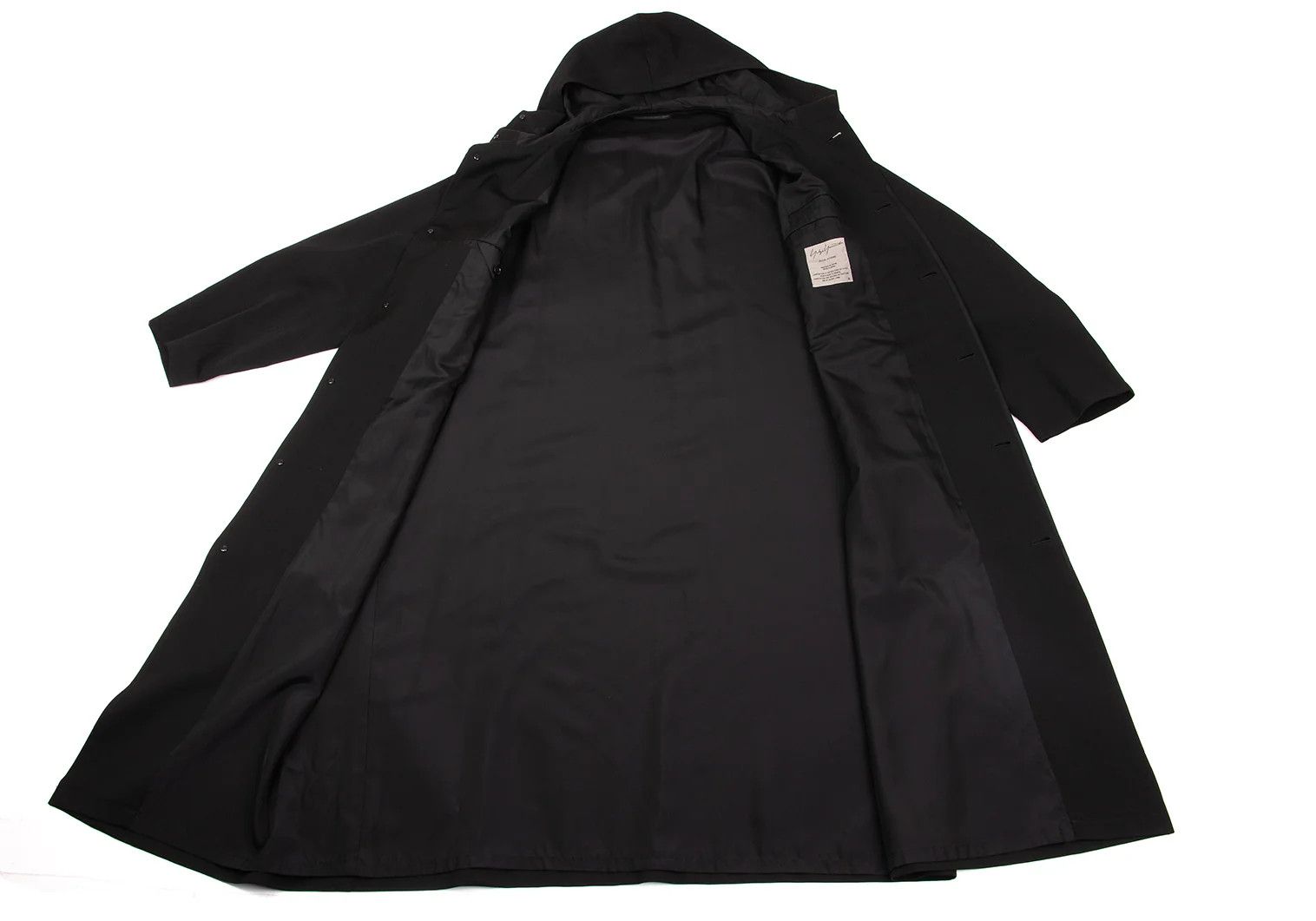 Yohji Yamamoto Yohji Yamamoto Black Wool Gabardine Long Coat Size US L / EU 52-54 / 3 - 11 Thumbnail