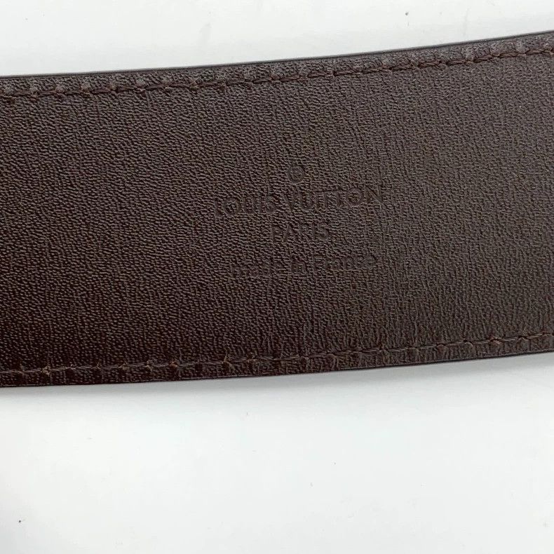 Louis Vuitton Louis Vuitton Brown checkered leather belt Size ONE SIZE - 9 Thumbnail