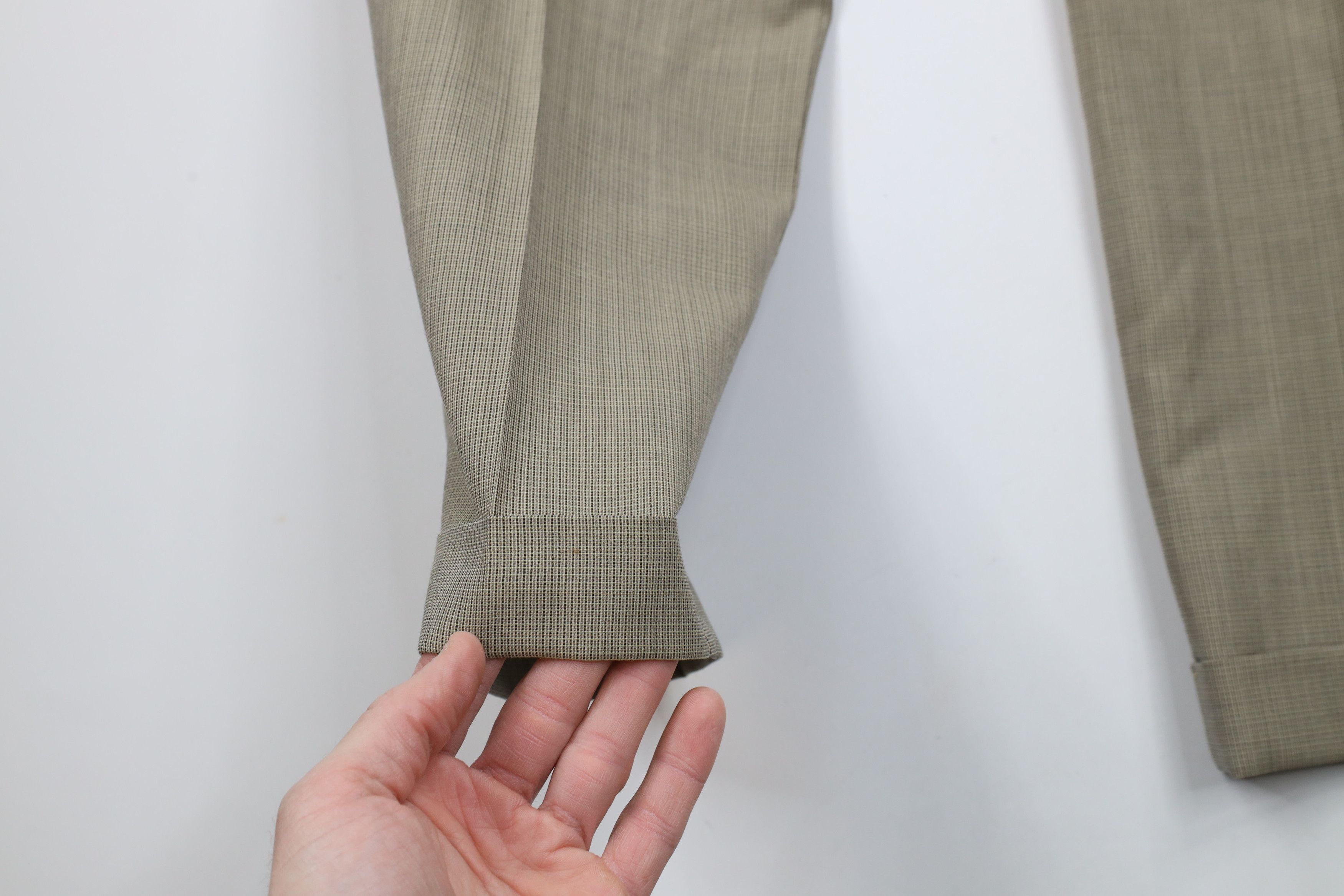 Lands' End × Vintage Vintage 90s Lands End Wool Pleated Cuffed Chino Pants USA Size US 34 / EU 50 - 5 Thumbnail