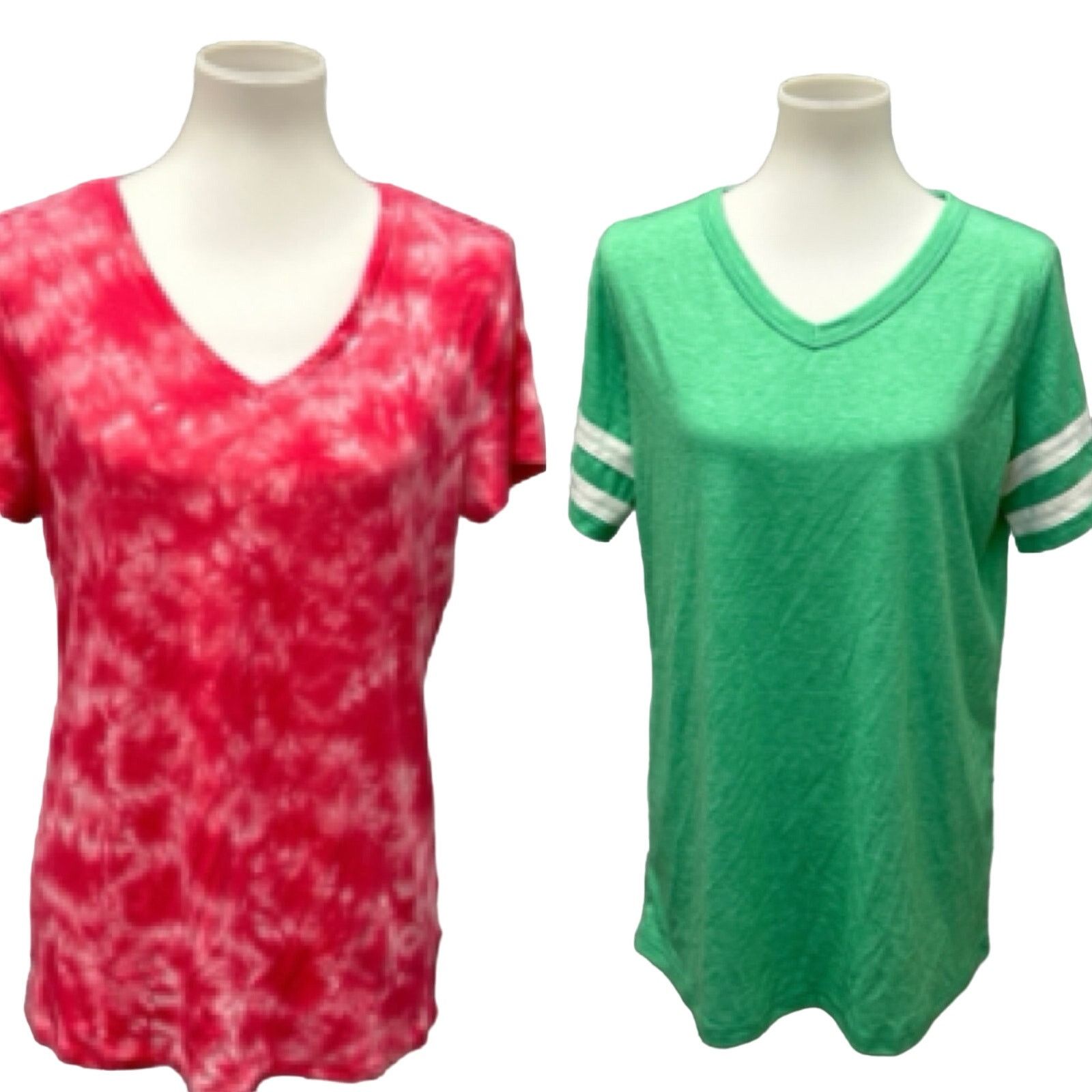 Faded Glory Lot of 2 Faded Glory Womens Large PolyCotton Tee Shirts Size L / US 10 / IT 46 - 1 Thumbnail
