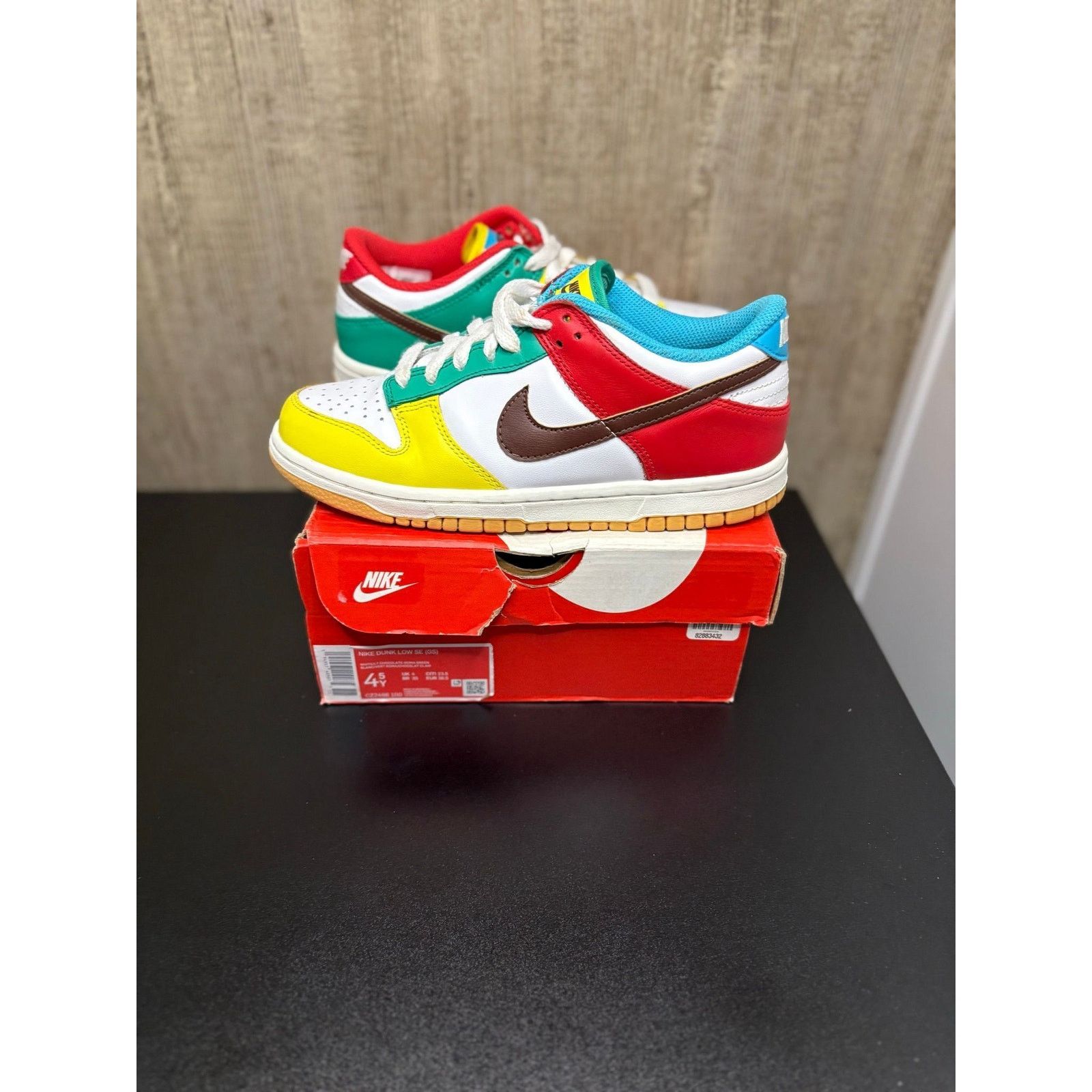 SZ 4.5y - Nike Dunk Low Free 99 White (GS) - New w/ box