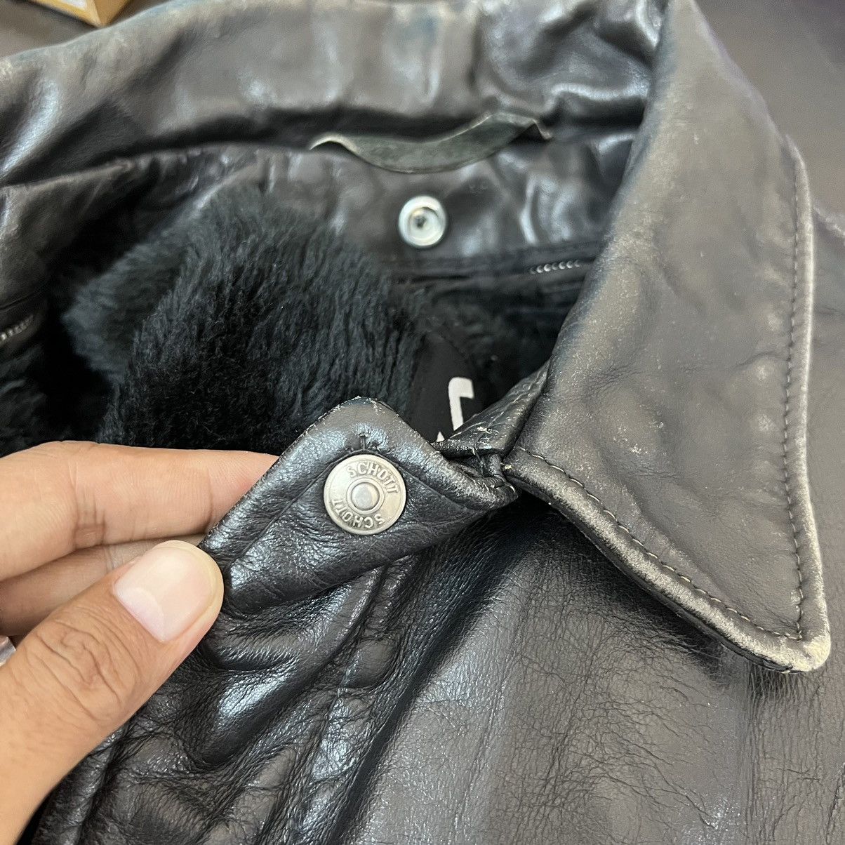 Schott 💥 1970s SCHOTT TYPE A-2 TOPGUN BLACK LEATHER JACKET Size US L / EU 52-54 / 3 - 16 Thumbnail