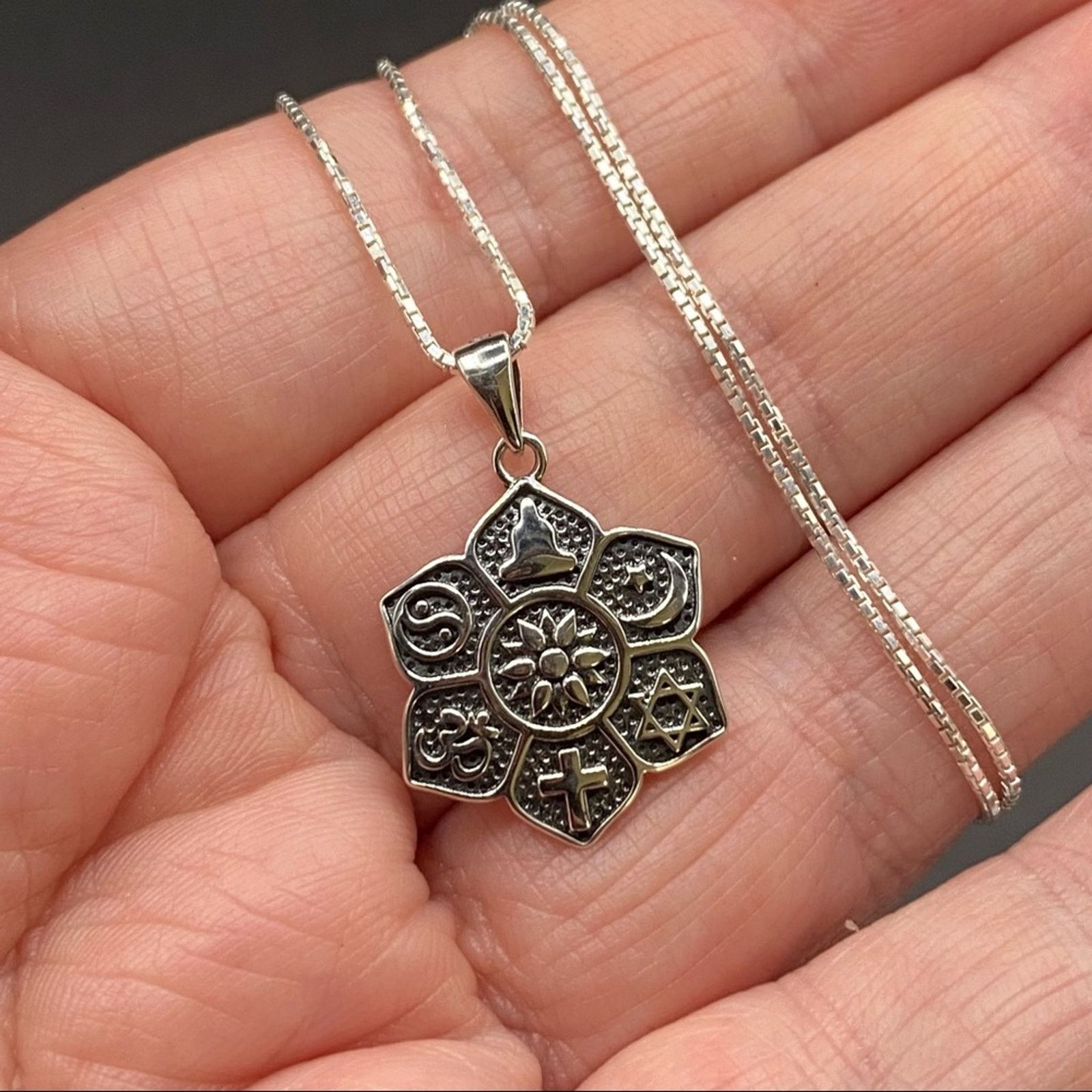 The Unbranded Brand Religious Spiritual Symbols Sterling Silver Necklace Size ONE SIZE - 4 Thumbnail