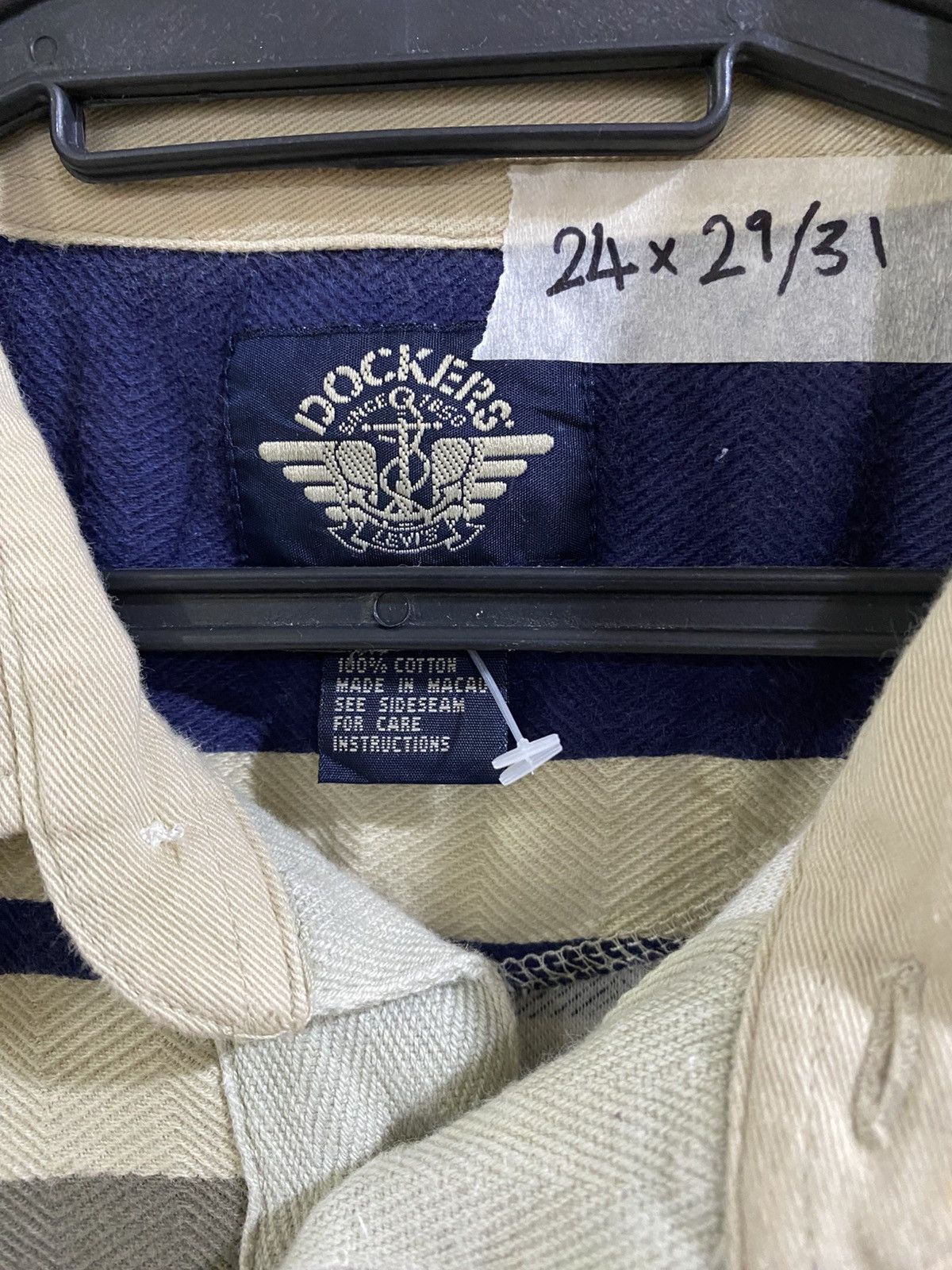 Dockers Vintage Dockers Japan Herringbone Stripe Polo Oversized Size US M / EU 48-50 / 2 - 5 Thumbnail