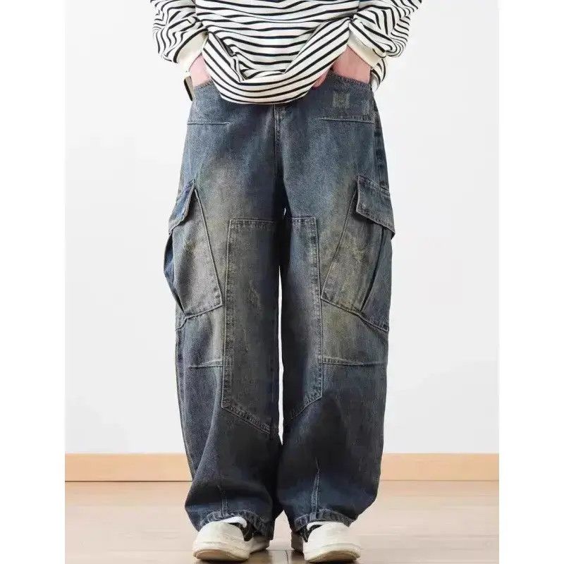 Japanese Brand Retro wide leg multi pocket jeans Size US 32 / EU 48 - 6 Thumbnail