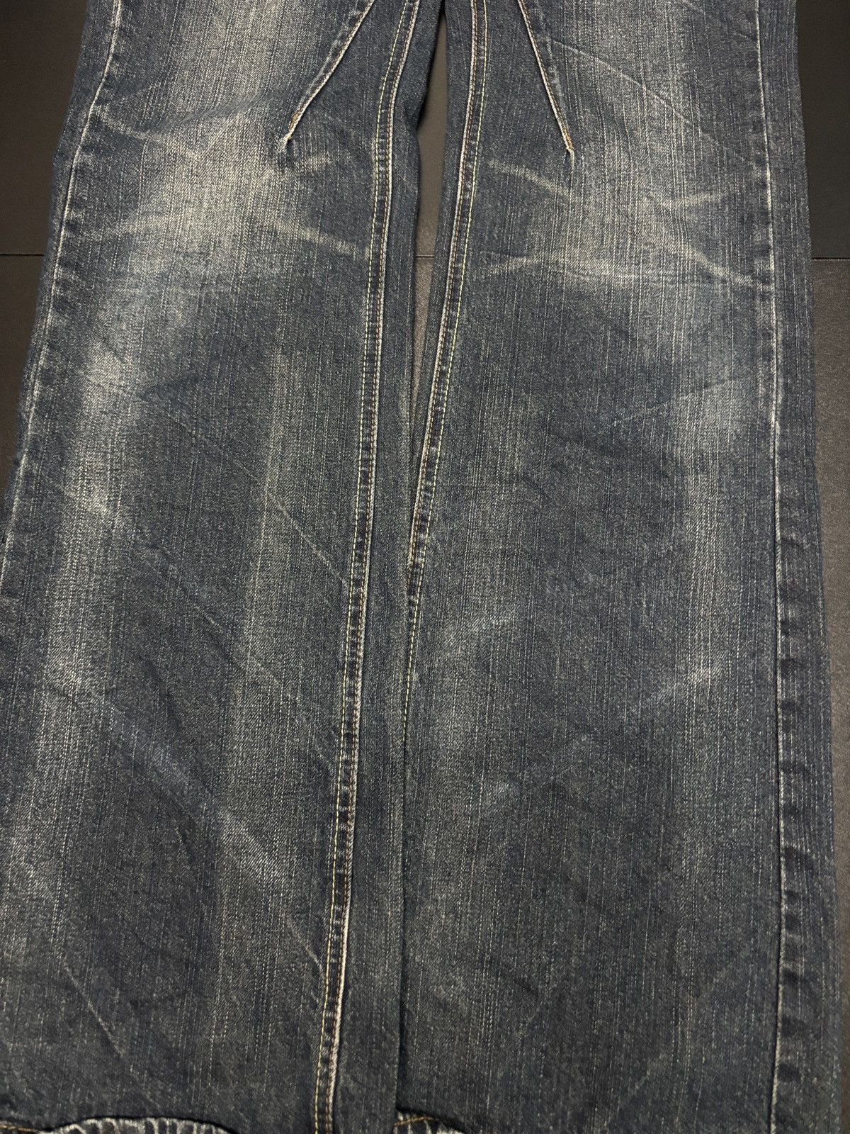 Japanese Brand Jack Serika Embroidery Wide Flare Denim Jeans Size 31" - 6 Thumbnail