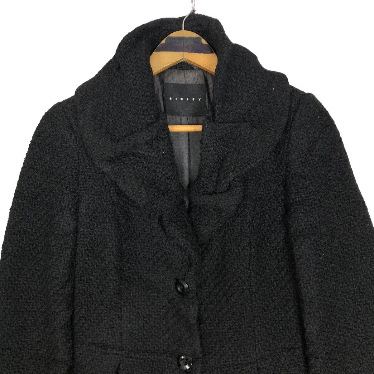 Sisley Sisley Wide Collar Wool Car Coat Parka Light Jacket Size M / US 6-8 / IT 42-44 - 6 Thumbnail