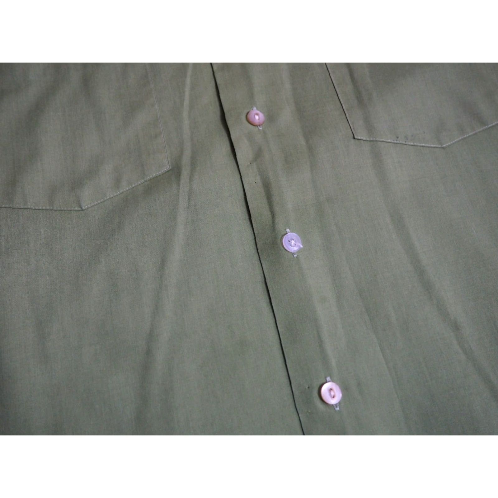 Vintage VTG 70s Towncraft Penneys Green Hippy Pocket Shirt M Polycotton Button-Front Casual Shirt Mens Size US M / EU 48-50 / 2 - 7 Thumbnail
