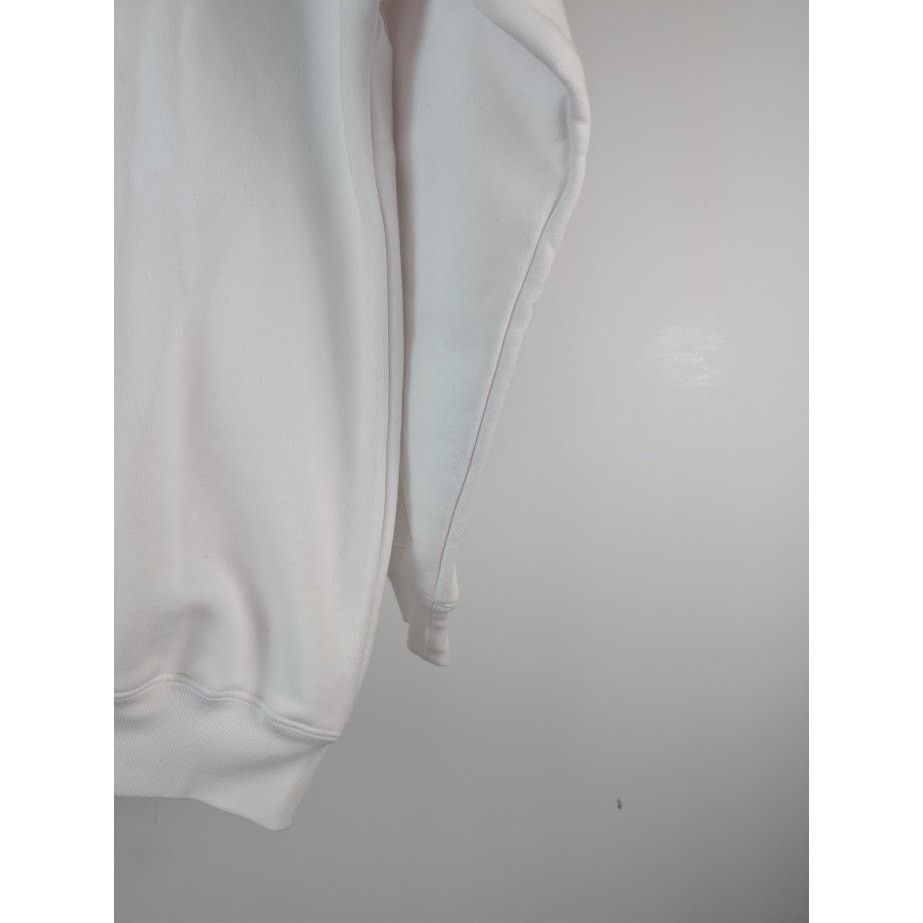 Balenciaga o1rshd1 Political C Molleton Bouclette Hoodie in White/Black Size US XS / EU 42 / 0 - 13 Thumbnail