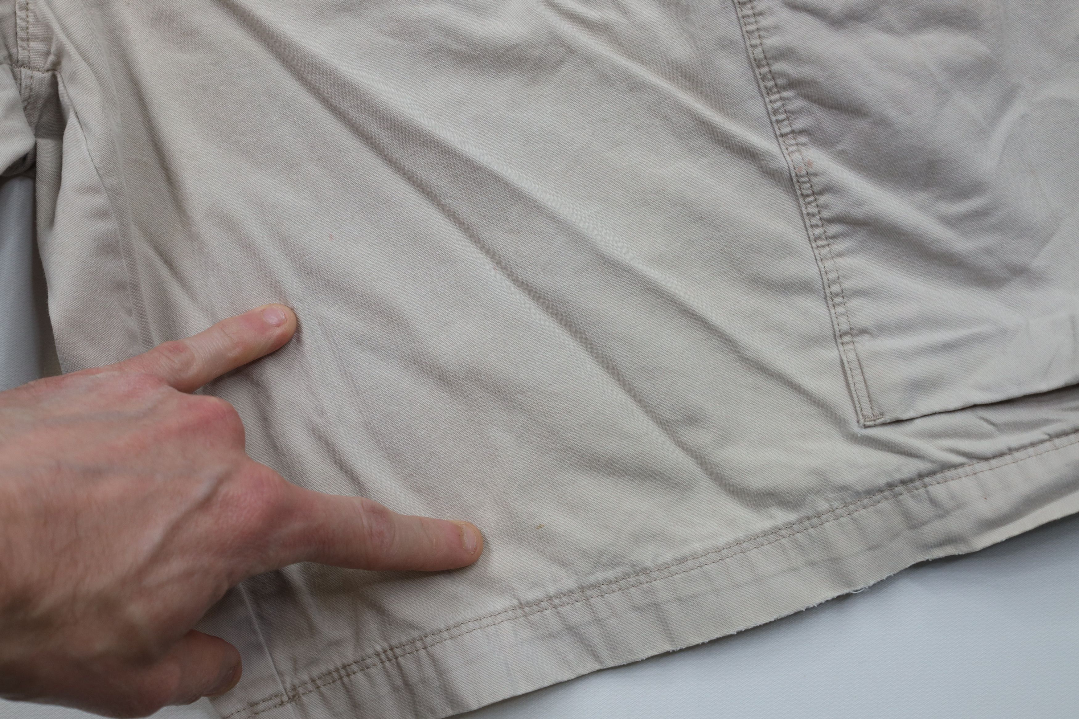 Nike × Vintage Vintage 90s Y2K Nike Travis Scott Mini Swoosh Shorts Beige Size US 34 / EU 50 - 7 Thumbnail