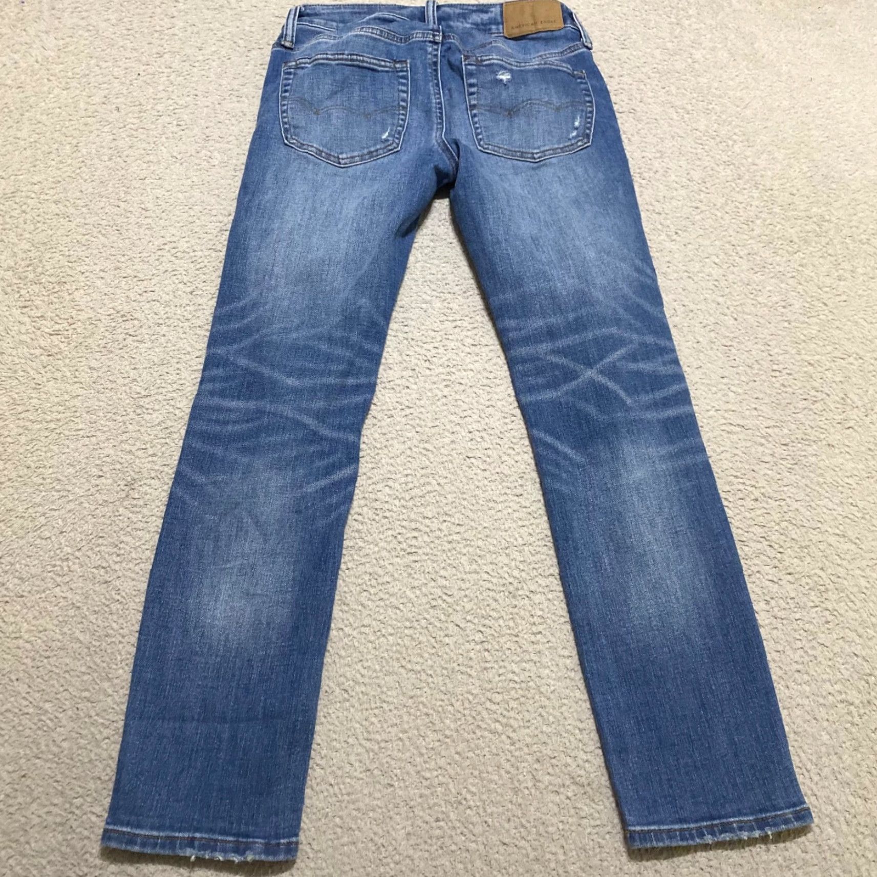 American Eagle Outfitters American Eagle Outfitters Jeans 28x28 Blue Denim Skinny Mens Regular 5-Pocket Distressed Medium Wash Size US 28 / EU 44 - 2 Thumbnail