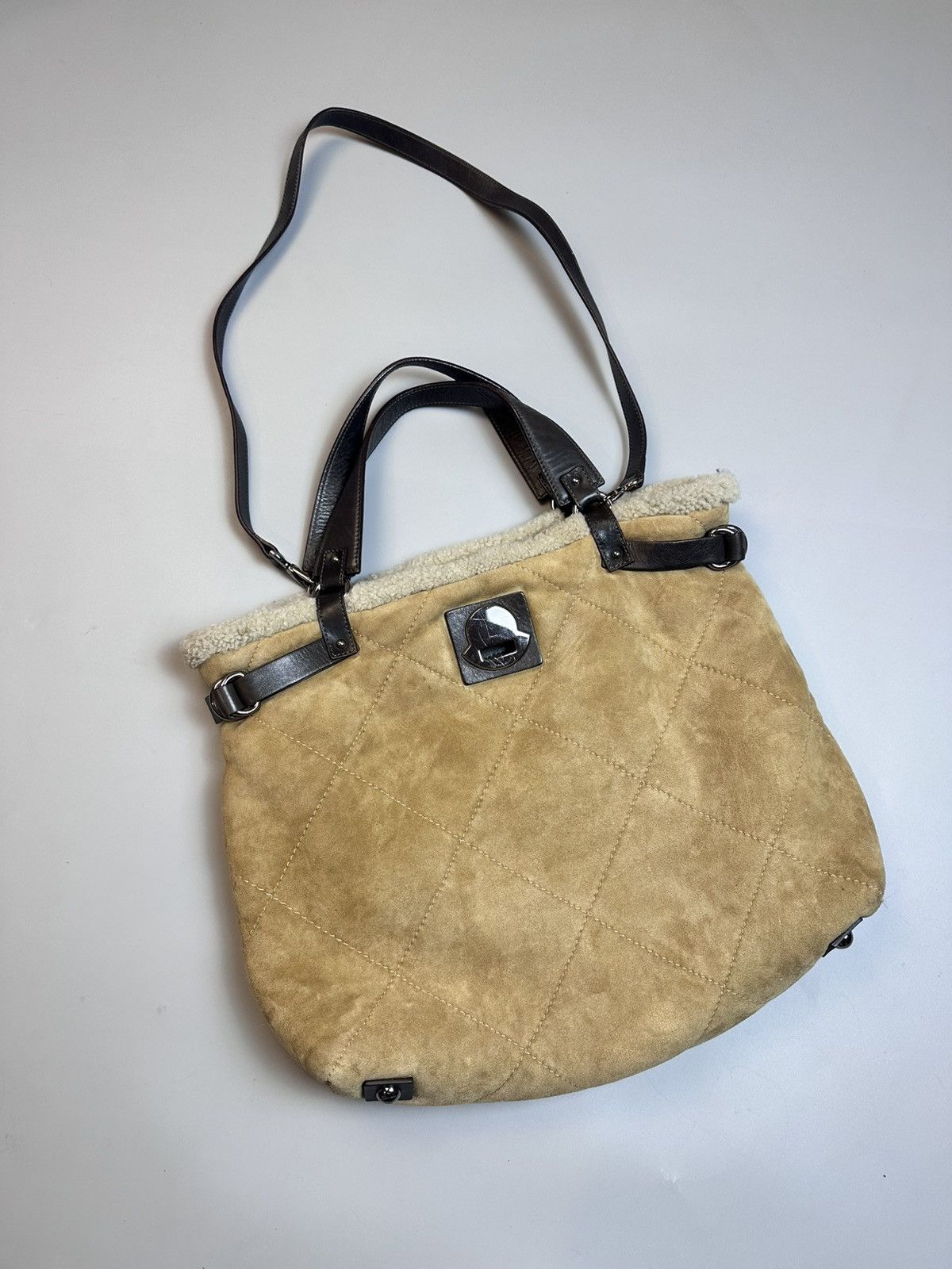 Moncler Moncler Quilted Suede Shoulder-Handle Bag Size ONE SIZE - 1 Thumbnail