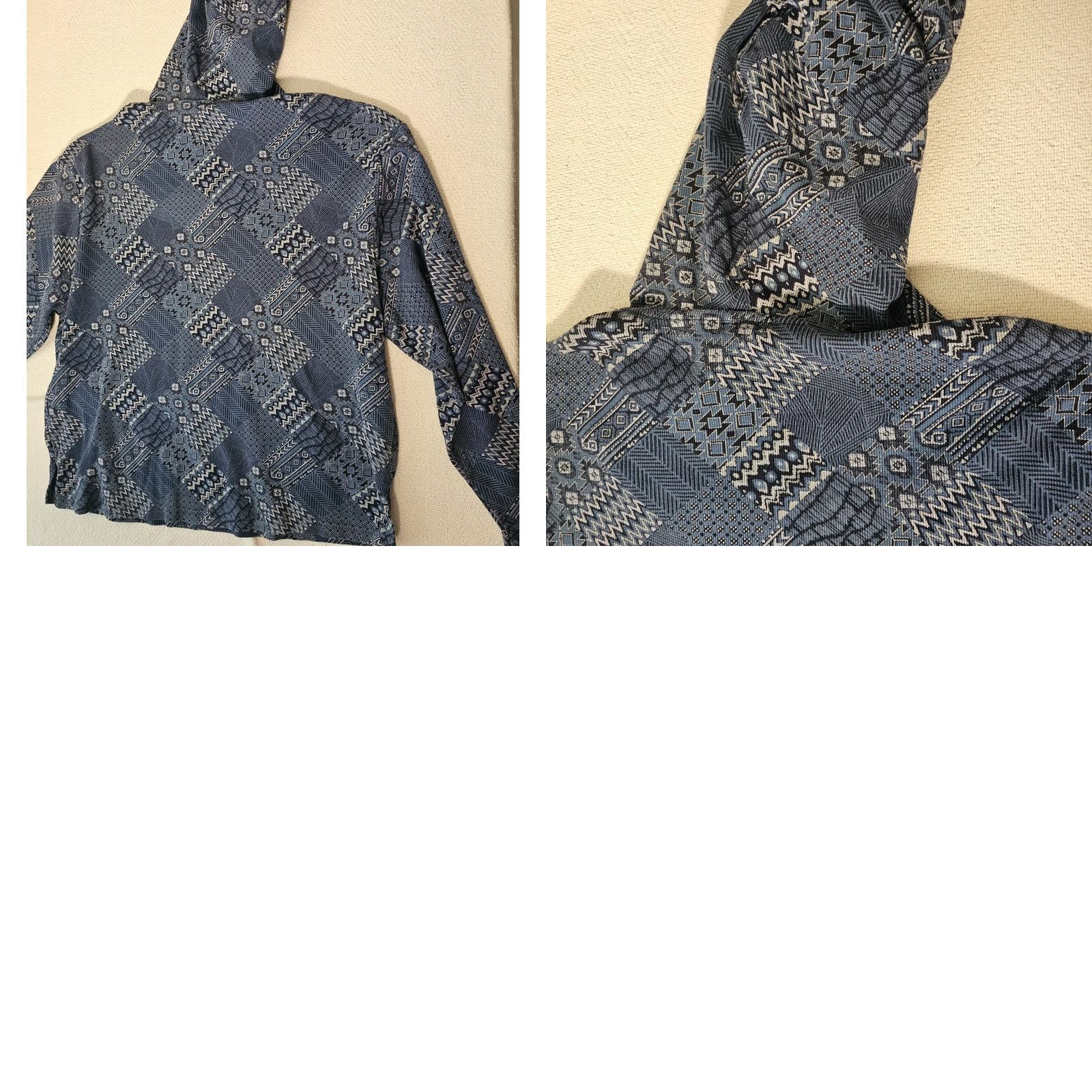 Vintage VINTAGE Southern Marsh Men’s Cotton V Neck Pullover Hoodie XL Aztec Western Blue Size US XL / EU 56 / 4 - 8 Thumbnail