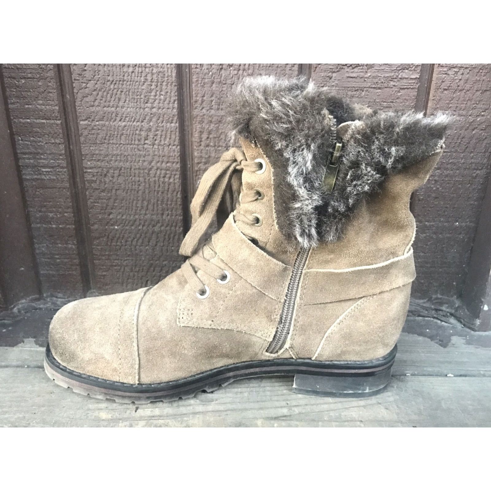 Vintage Kelsi Dagger GRITINA Women 9M Brown Leather Sidezip Bucklestrap Midcalf Boots Size US 9 / IT 39 - 6 Thumbnail