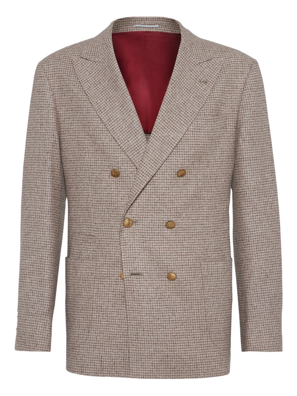 Brunello Cucinelli WOOL AND SILK DOUBLE-BREASTED JACKET Size US XXL / EU 58 / 5 - 1 Thumbnail
