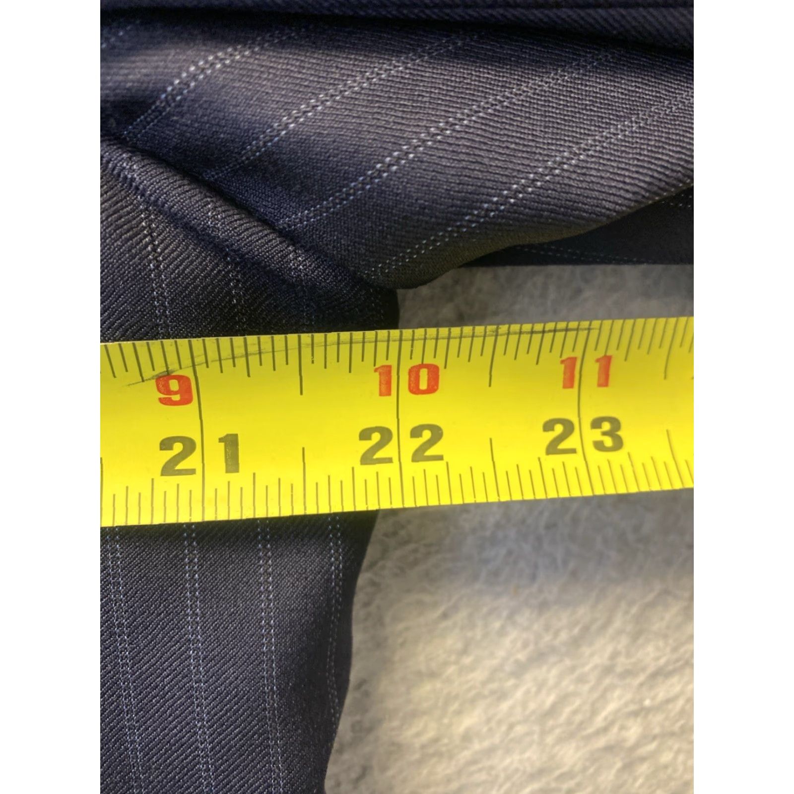 Valentino VALENTINO Blazer Mens 44R Dark Blue Pinstripe Wool Double-Vented Formal Vintage Design Size 44R - 4 Thumbnail