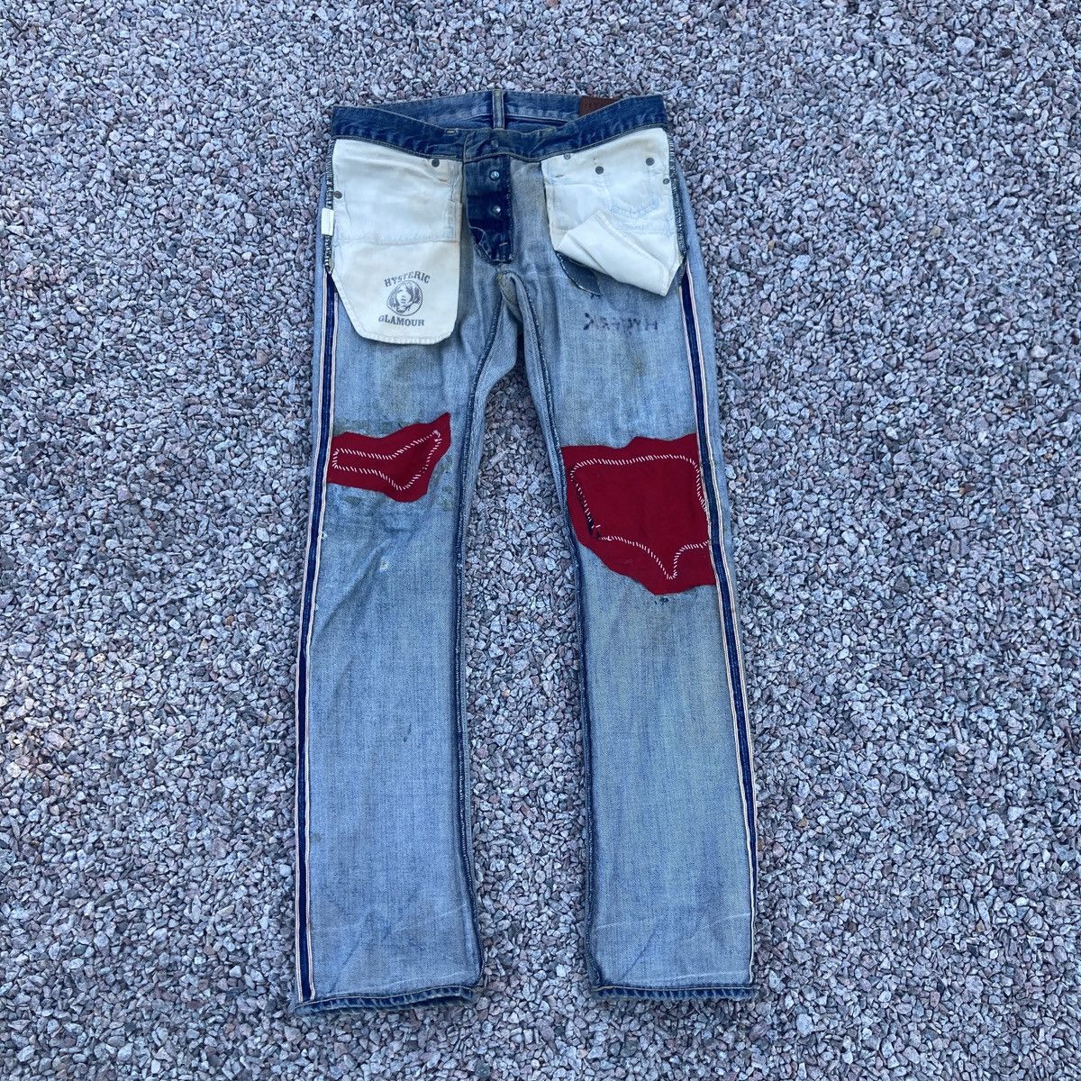 Hysteric Glamour × Seditionaries DISTRESSED HYSTERIC GLAMOUR SELVEGDE JEANS Size US 29 - 13 Thumbnail